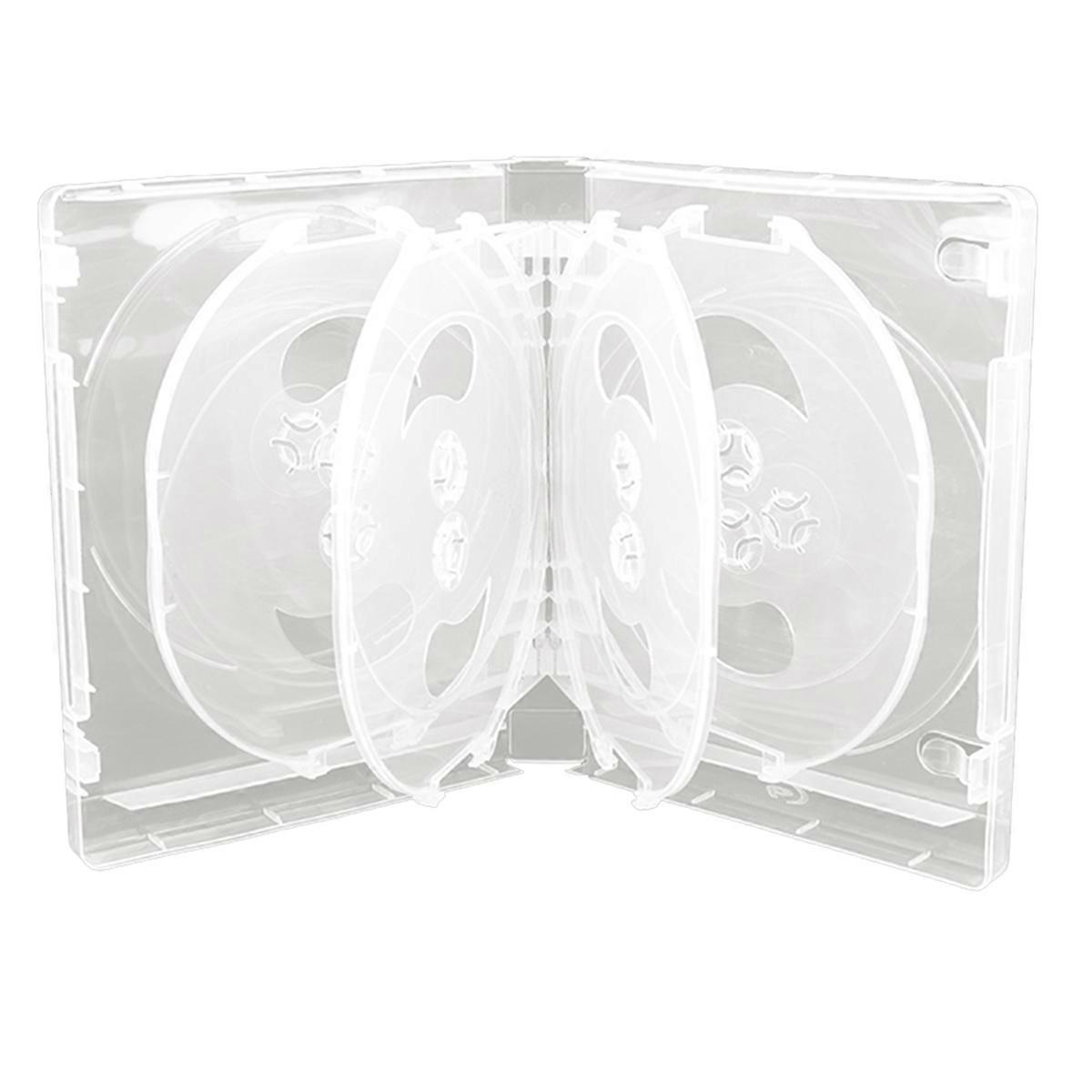 CD Storage Box 10-Piece Pack CD Case Plastic Double-Sided CD,White