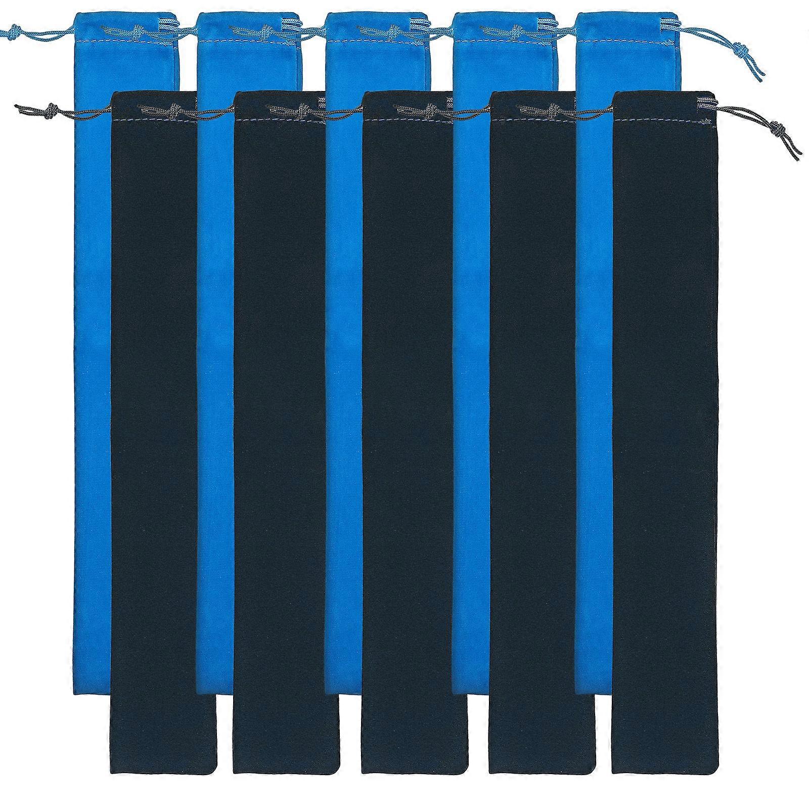 Flute Bag For Music Instruments 70 Pcs Soft Suede Storage Pouch For Soprano Recorder Drumstick Blue Color