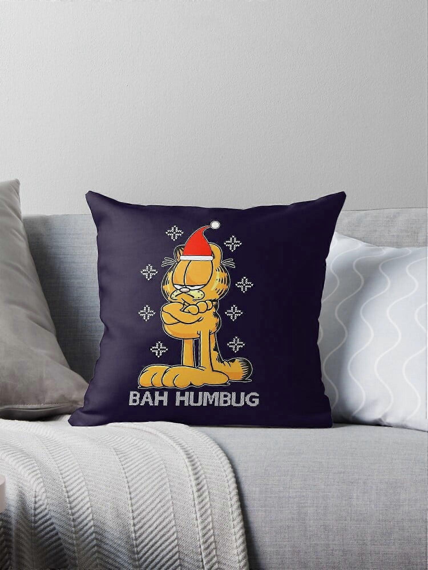 Capas de almofada de Natal AIVO Garfield Bah Humbug Capas de almofada para sofá Polegadas Dois lados