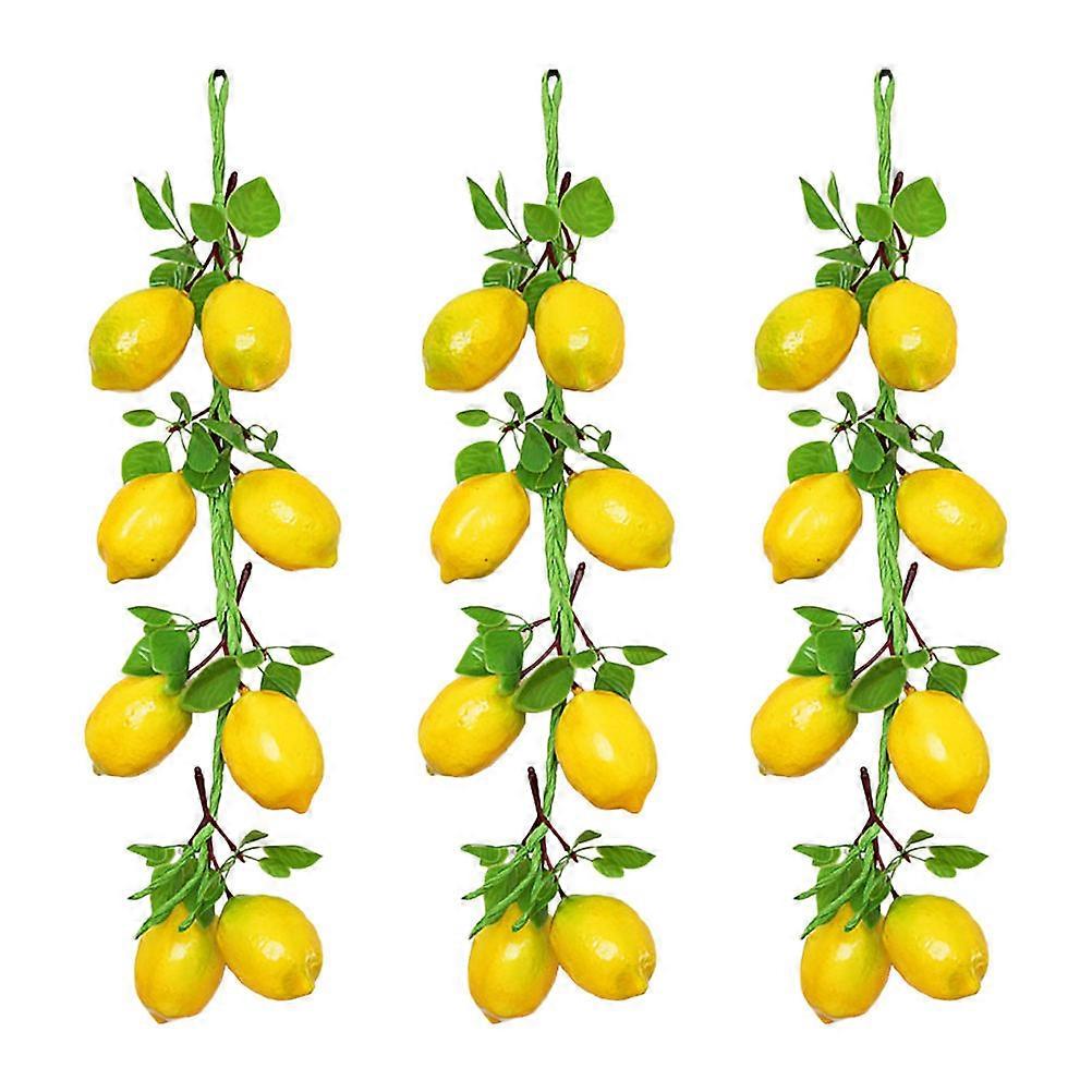 Simulated Lemon String Fake Fruits Pendants for Home Decor 3Pcs Set