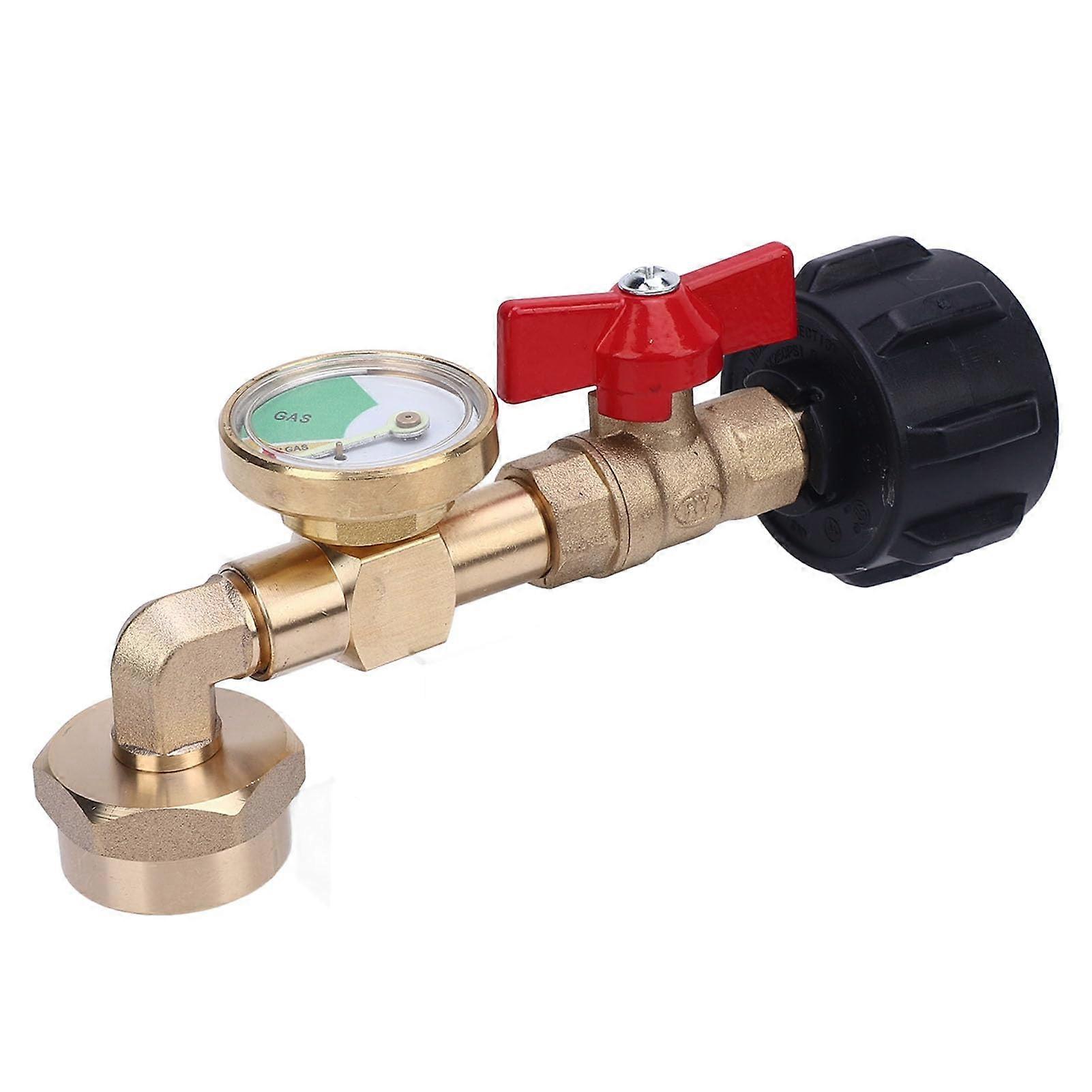 RV Bottle Refill Adapter, Elbow Gauge, OnOff Valve, Refills 1Lb Disposable Cylinders From 20Lb Tank, QCC1 Type1 Tank