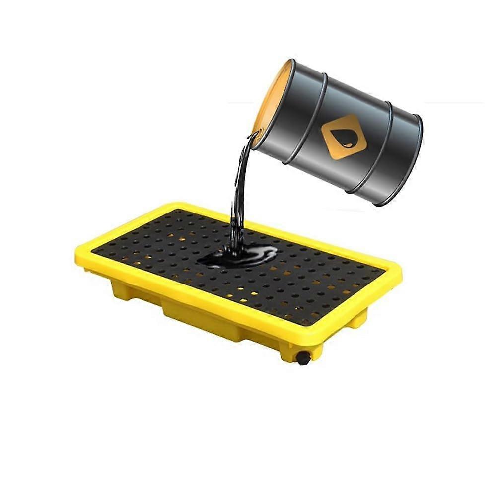 Industrial LeakProof Polyethylene Spill Containment Tray 66X36X12 20 L Yellow Modular Design For Oil Drum Storage
