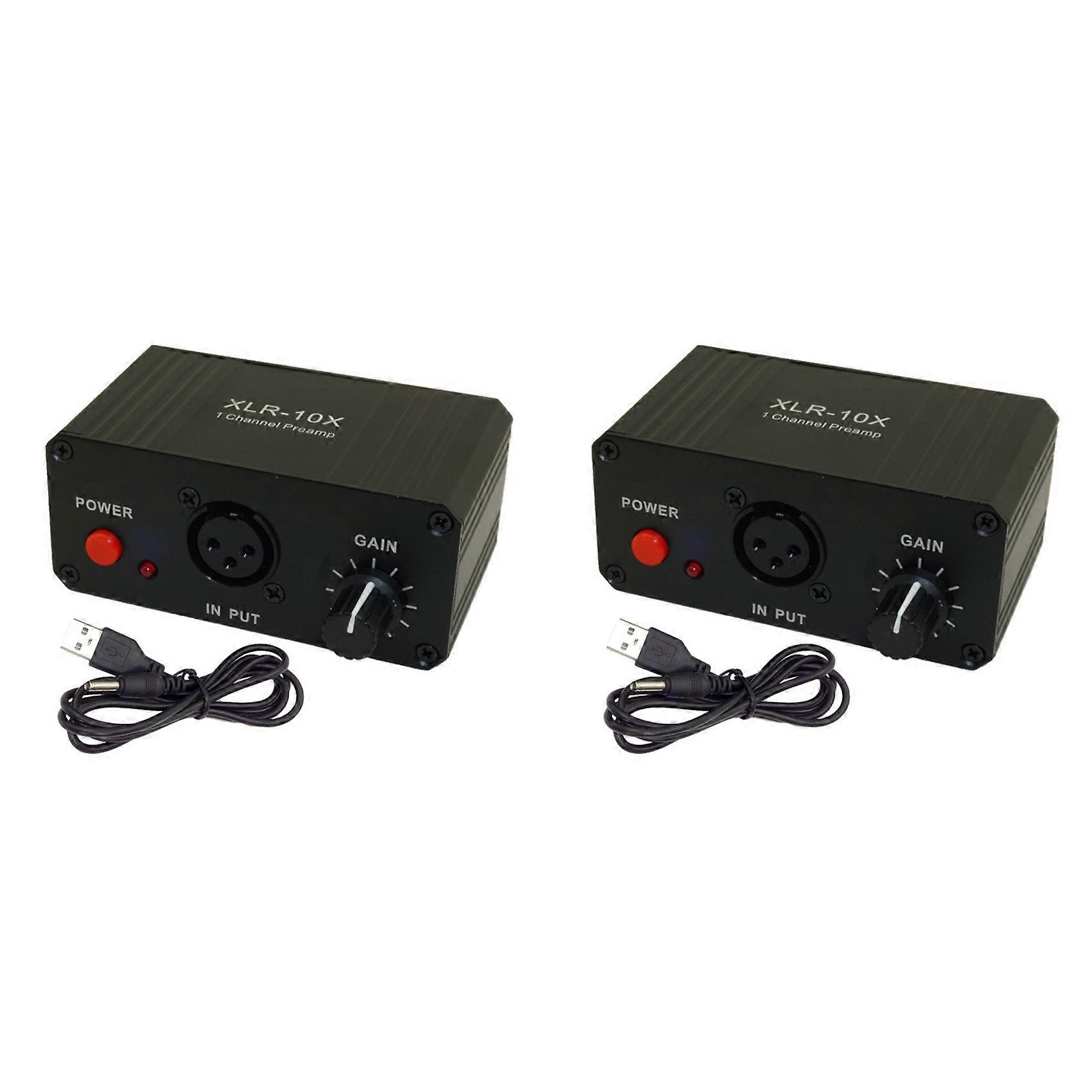 2X XLR-10X 1 Channel XLR Interface Balanced Audio Amplifier NE5532 Dynamic Mic Microphone Preamplifier