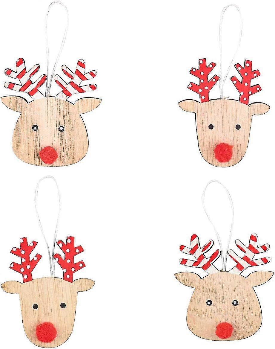 8 pieces of wooden Christmas tree ornaments with storage boxes