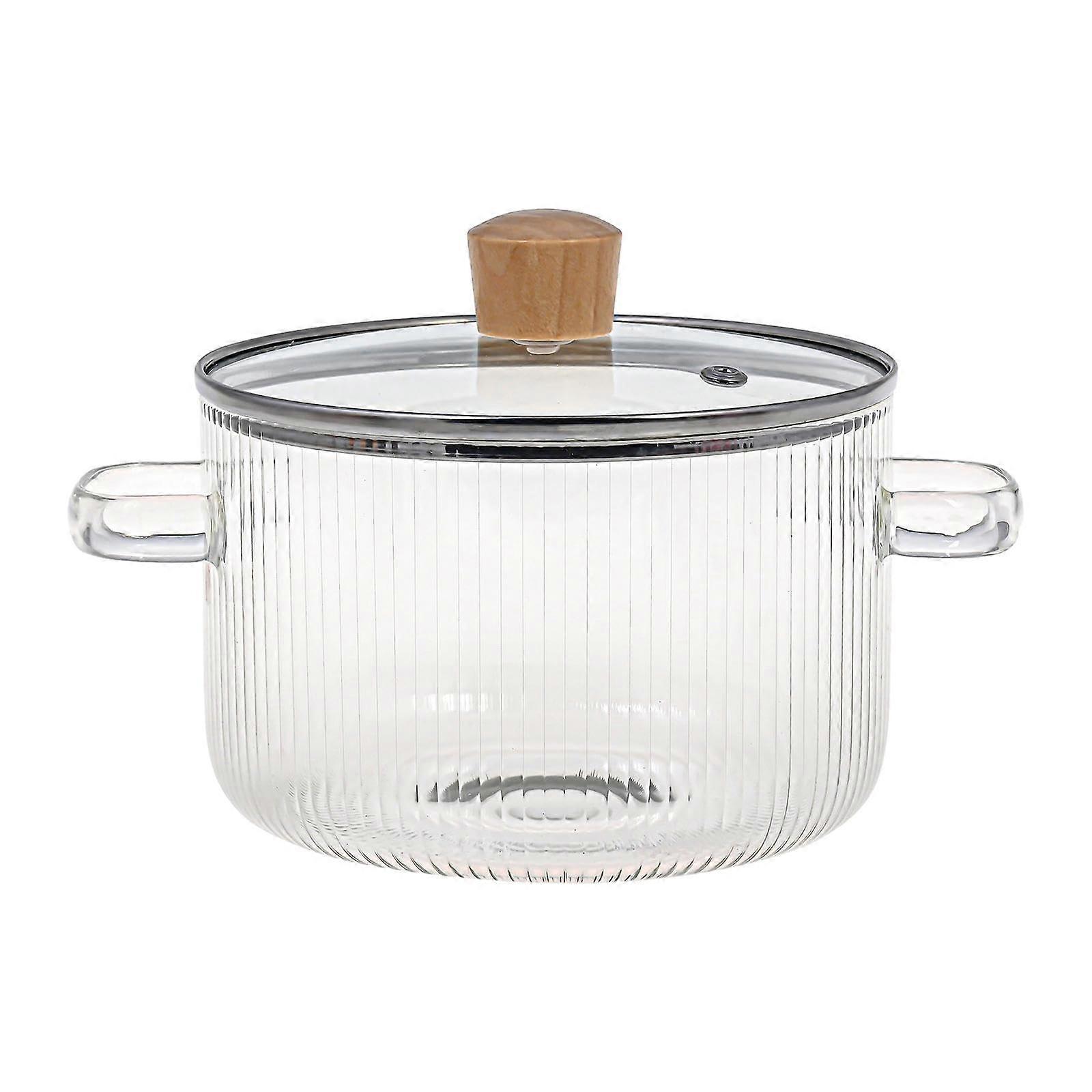 Glass Cooking Pot With Lid, Borosilicate Glass Cookware, 1500ML Capacity, For Pasta, Noodles, And Milk