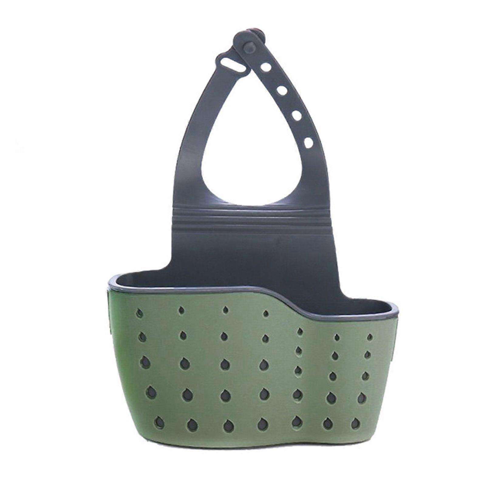 Jikaixiang Kitchen Sink Shelf Soap Sponge Drain Rack Strong Load-Bearing Double-Layer Design Easy to Install Hanging Basket Sink Caddy