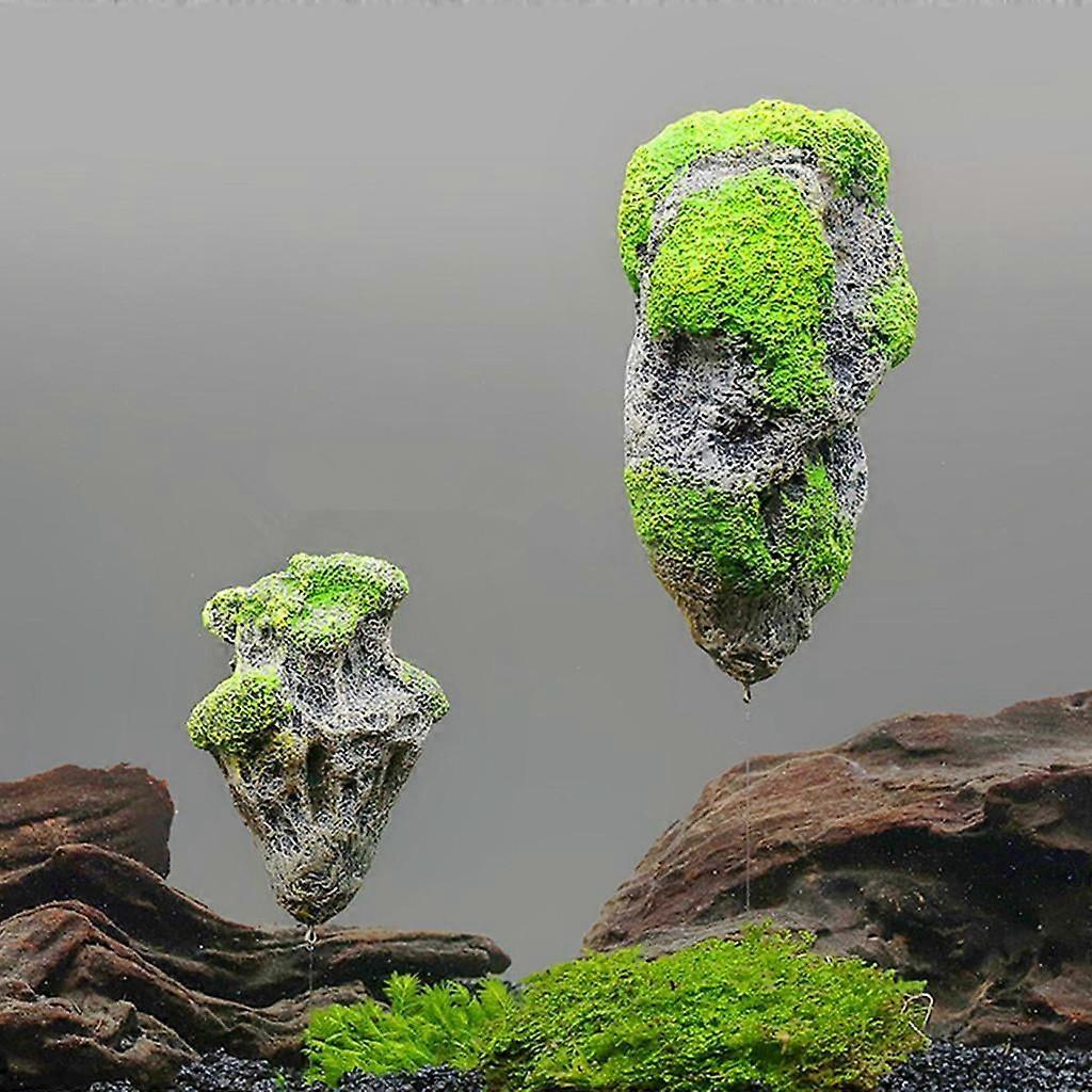 Aquarium Artificial Rock Floating Rock Hanging Decorative Ornament for Fish Tank L