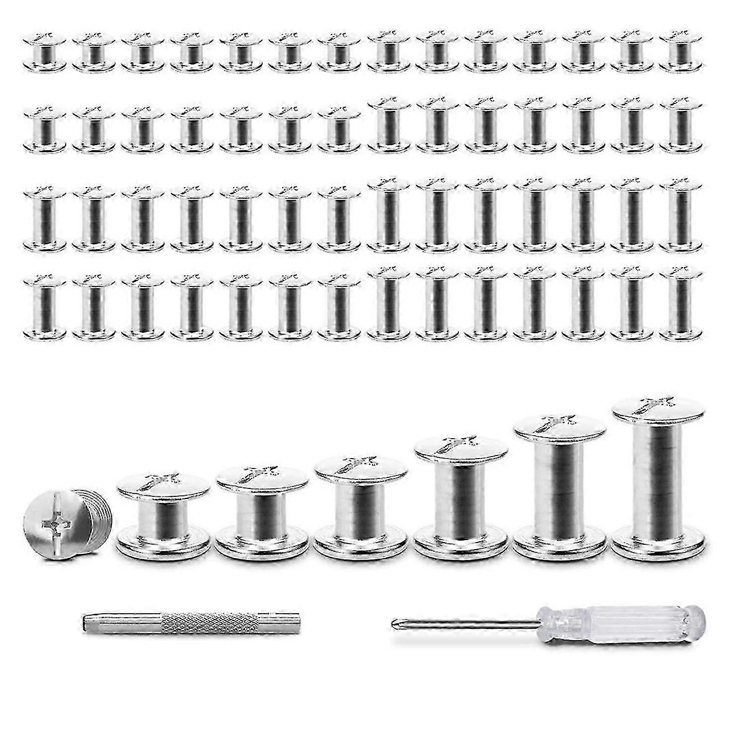 120 Sets Leather Rivet Binding Screws Hardware Fasteners C