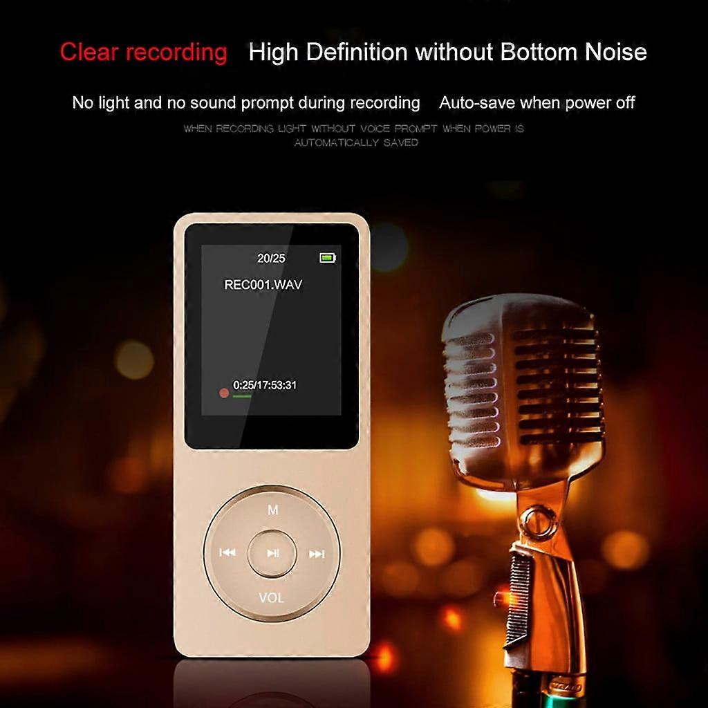 Mini Playback MP3 MP4 Lossless Sound Music Player FM Recorder 80 Hours, MP4 Player
