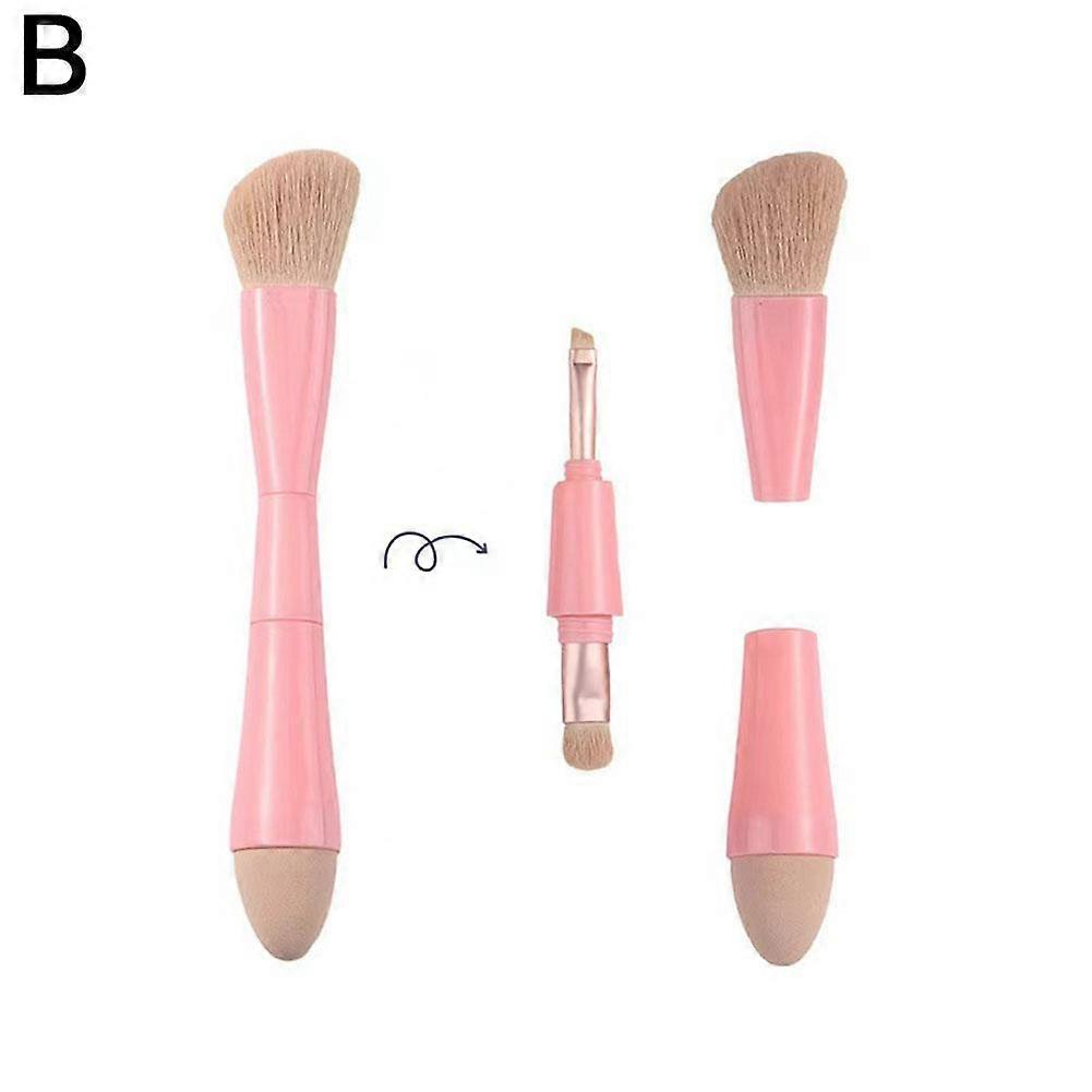 4-in-1 Makeup Brush All-in-One Travel Friendly with Replaceable Sponge 4 Premium Brushes in 1 Award Winning Design