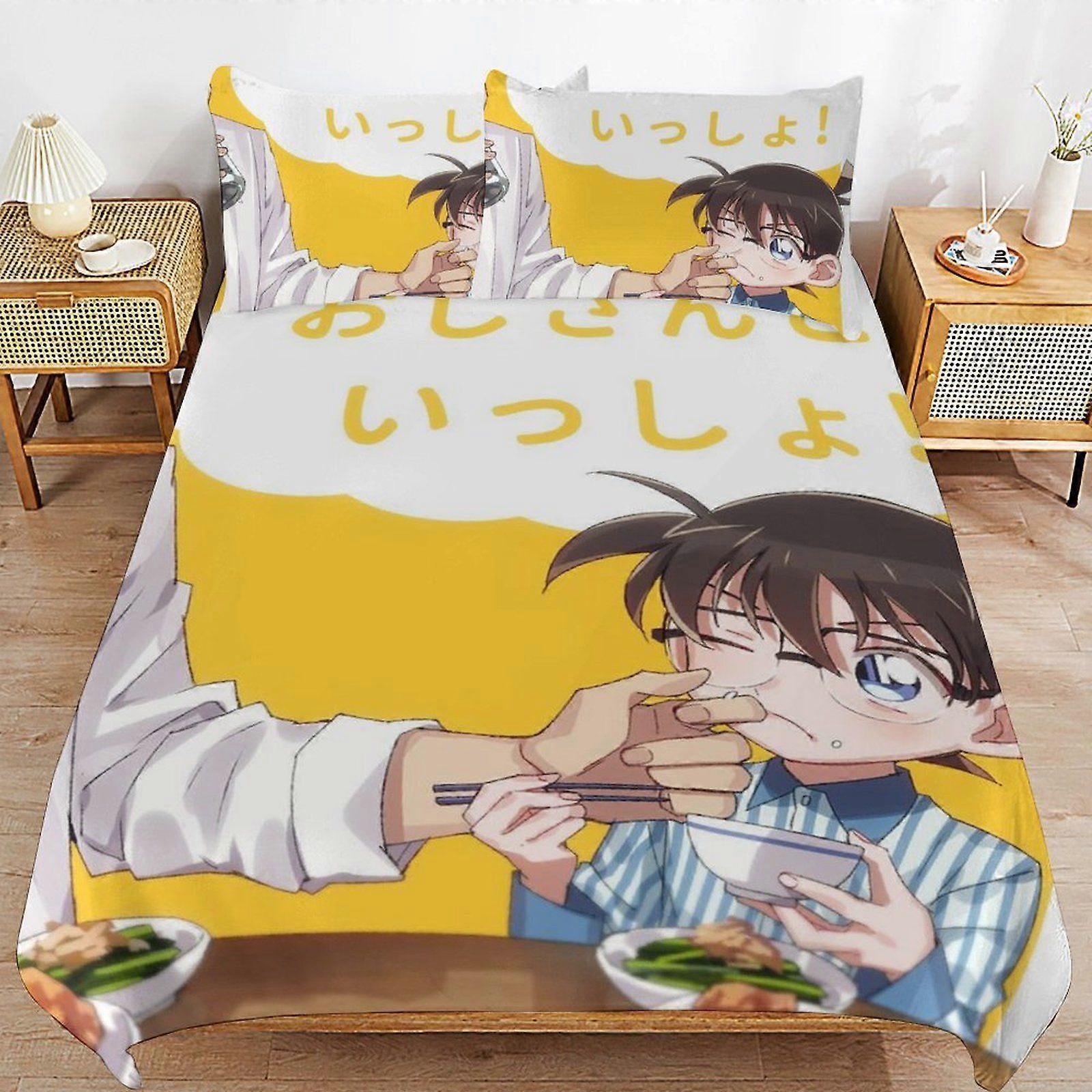 T53 Conan Edogawa Durable Thread Count Secure Zipper Ultra Comfort Texture Duvet Cover Sets Bedding Solution V53