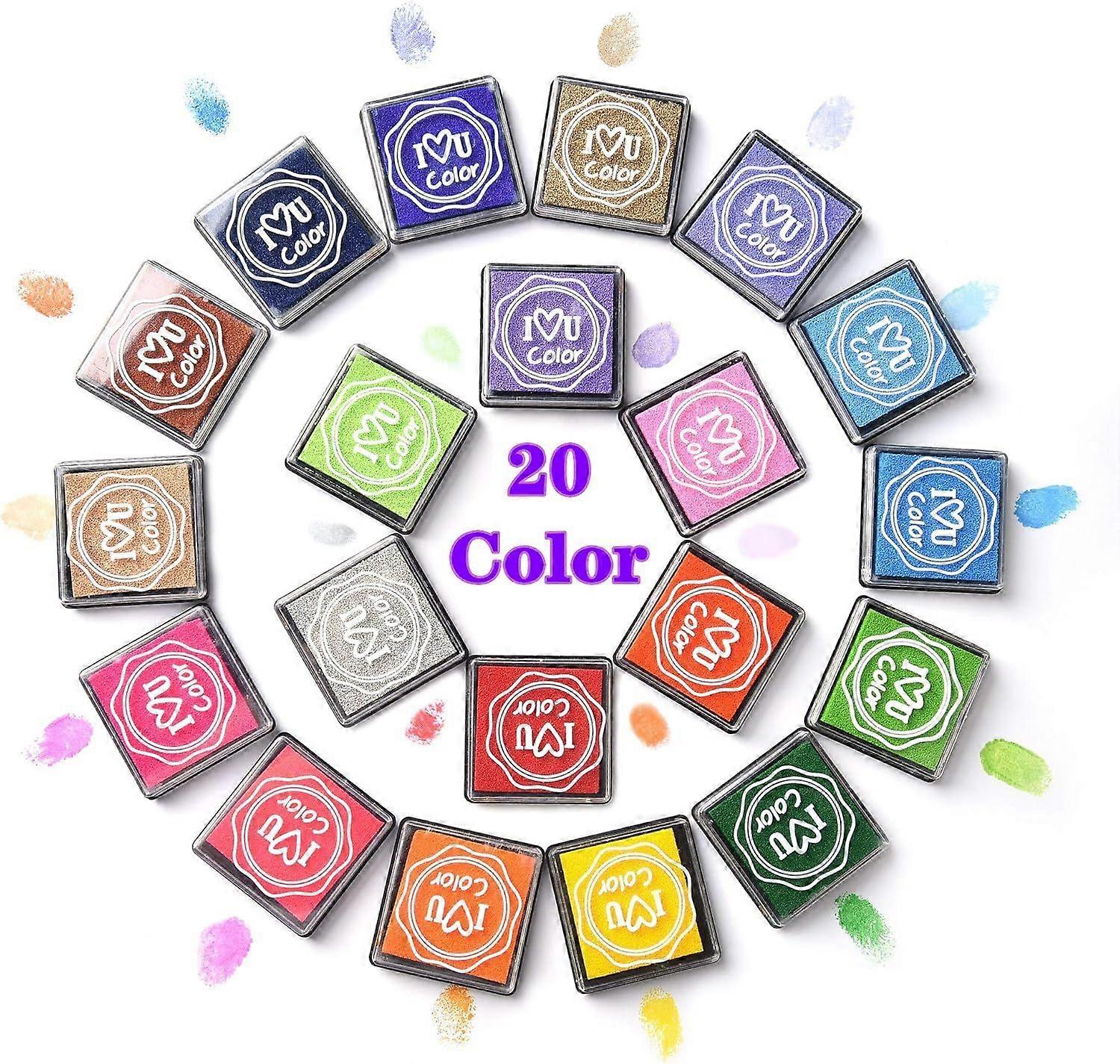 New style 20 Color Ink Pad Set Fingerprint Ink Pad For Card Making, Stamp, Paper, Fabric