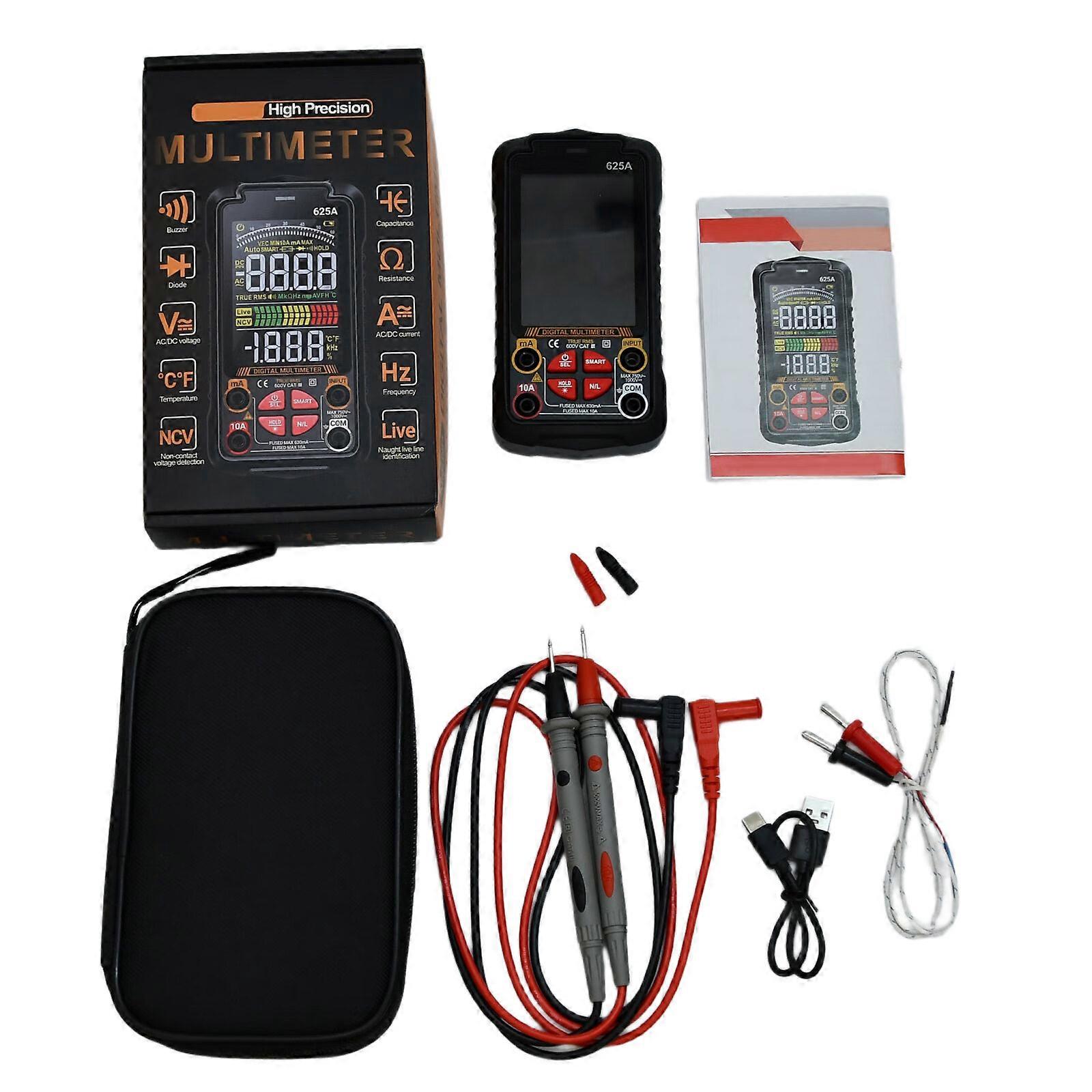 Digital Multimeter and Analyzers Voltmeter Ohmmeter Auto Ranging Tester Voltages Current Resistance Multicolor