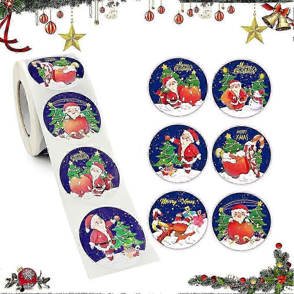 Christmas holiday stickers round shape 500 pcs set