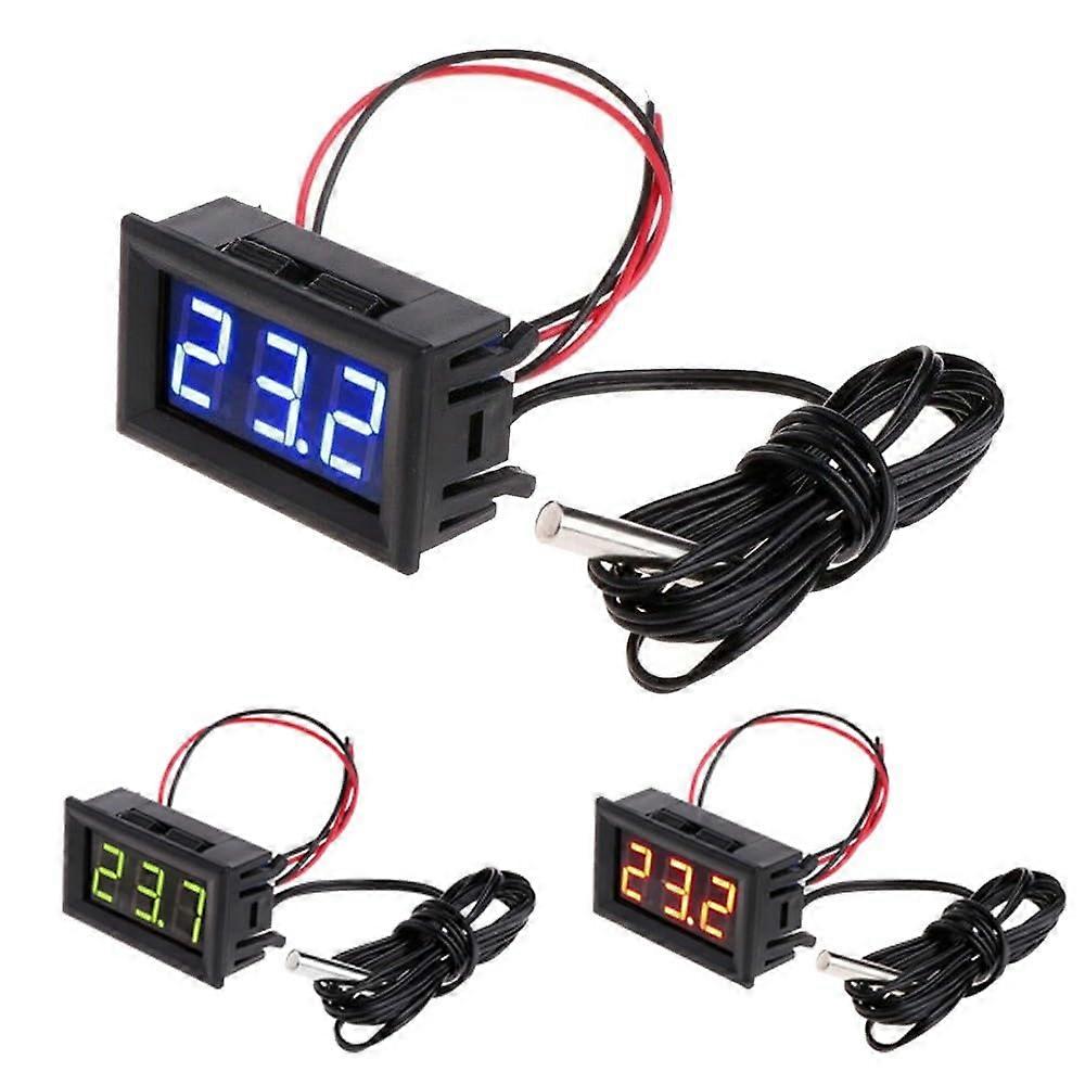 Digital 12V LED Thermometer Meter W/Temp Probe(Green) 12V DC Green LED Display Temperature Probe