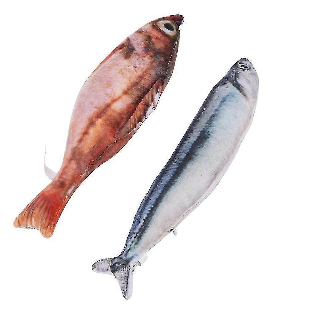 Pet Kitten Toys Catmint Stuffed Simulation Fish For Cat Chewing Playing Saury