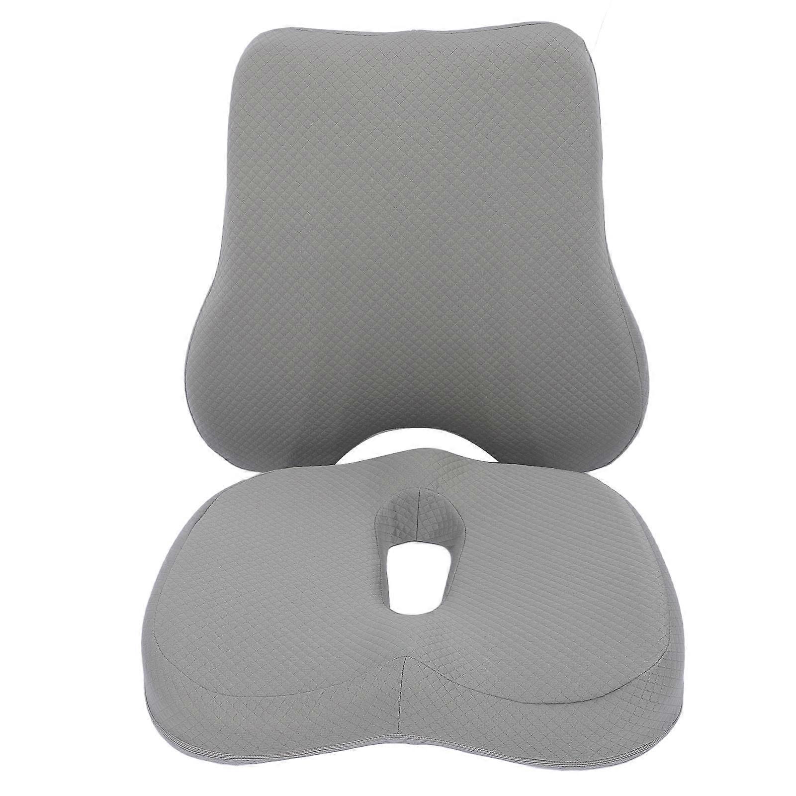 Seat Cushion and Lumbar Support Pillow Adjustable Memory Foam Chair Pad Back Cushion Seat Cushion
