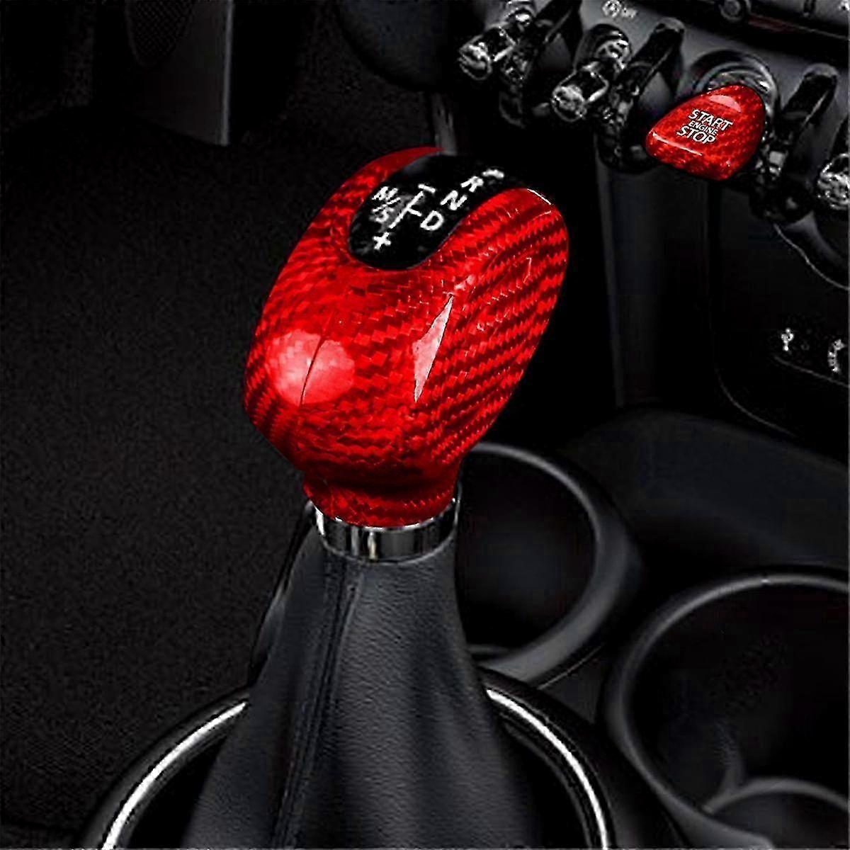 Carbon Fiber Shift Lever Cover for F54 F55 F56 F57 F60 Shift Knob with Start Sw