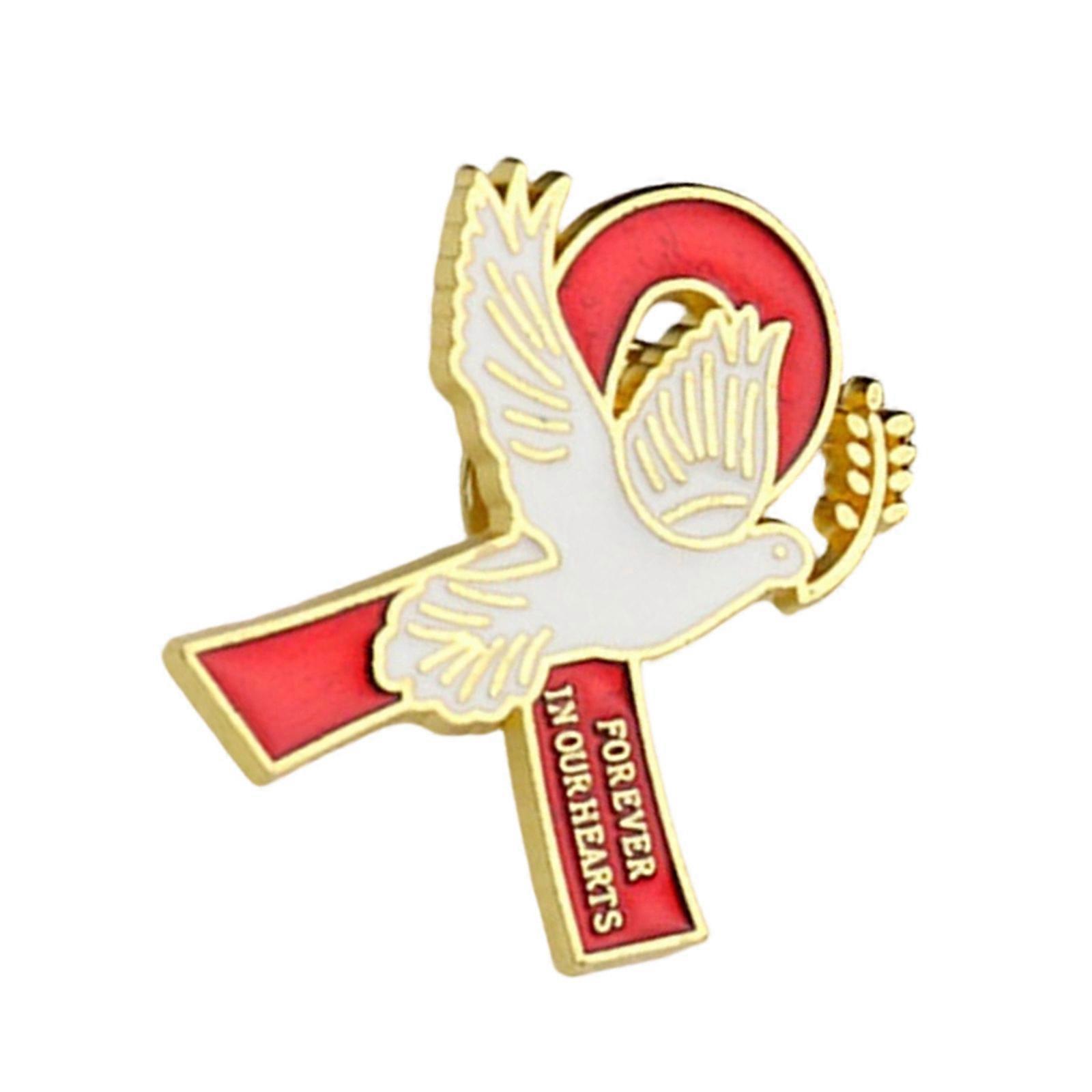 Lightweight Peace Bird Brooch Alloy Corsage Pin Perfect Jewellery For Travel Commuting Versatile Styling  Red