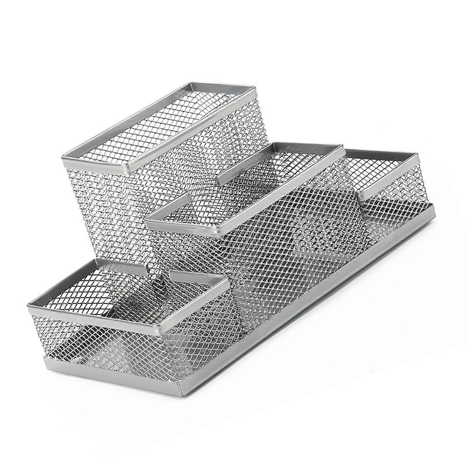 Metalwork Pen Tray Pen Hold Friendly Desk Organization And Practical Grid System For Daily Use  silver