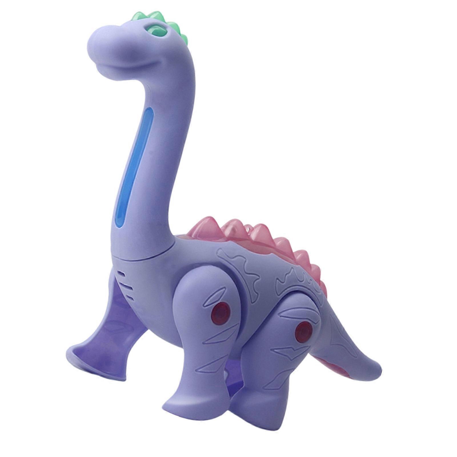 Electric Walking Dinosaur Toy With Dynamic Music and Light Interactive Crawl Learning Toy For Children Entertainment  Purple