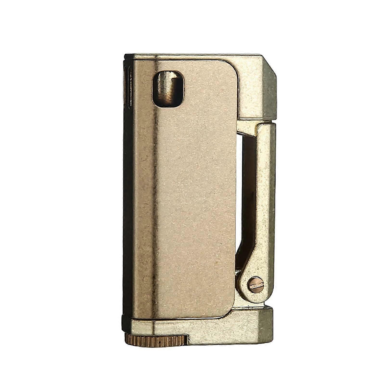 Oldfashioned retro kerosene lighter With Side Push Ignition, ThreeSided Flame, Refillable, Indoor Outdoor Use, Gold