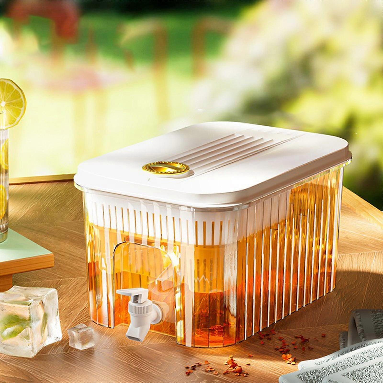 Kayannuo 5L Cold Kettle with Faucet Filter, Large Capacity Fruit Dispenser with Ice Grids & Spigot, compatible with refrigerator storage