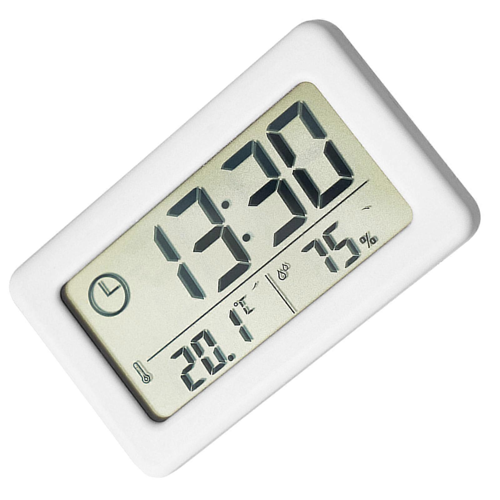 Precisions Measuring Electronic Temperature and Humiditys Clock Oversized Screen for Bedrooms and Workspaces  White