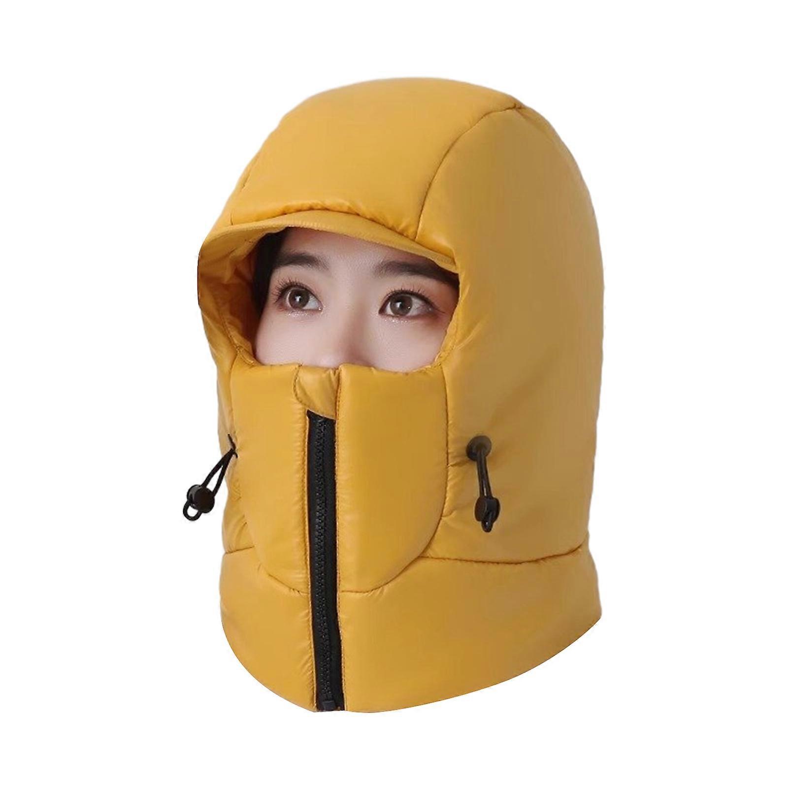 יוניסקס מפציץ כובע לוכד כובע עם צוואר מחמם מפציץ כובע Balaclava עבור מסכת חורף חיצונית לסקי קמפינג טיולים צהוב