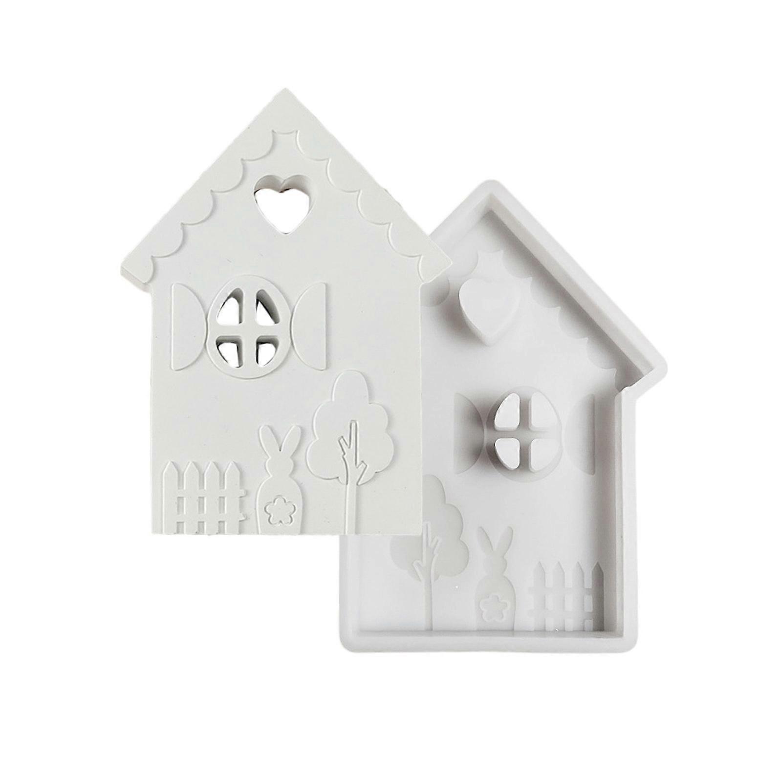 Handmade House Shape Charm Keychain Molds Stylish Sturdy Silicone Set Accessory for Craft Enthusiasts Daily Use Multicolor