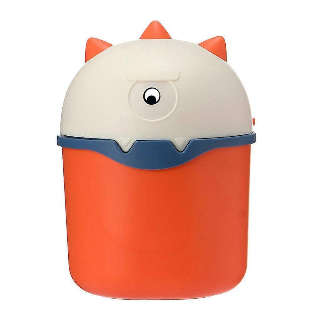 Plastic Mini Wastebasket Cartoon Trash Can with Lid Waste Garbage Bin for Kitchen