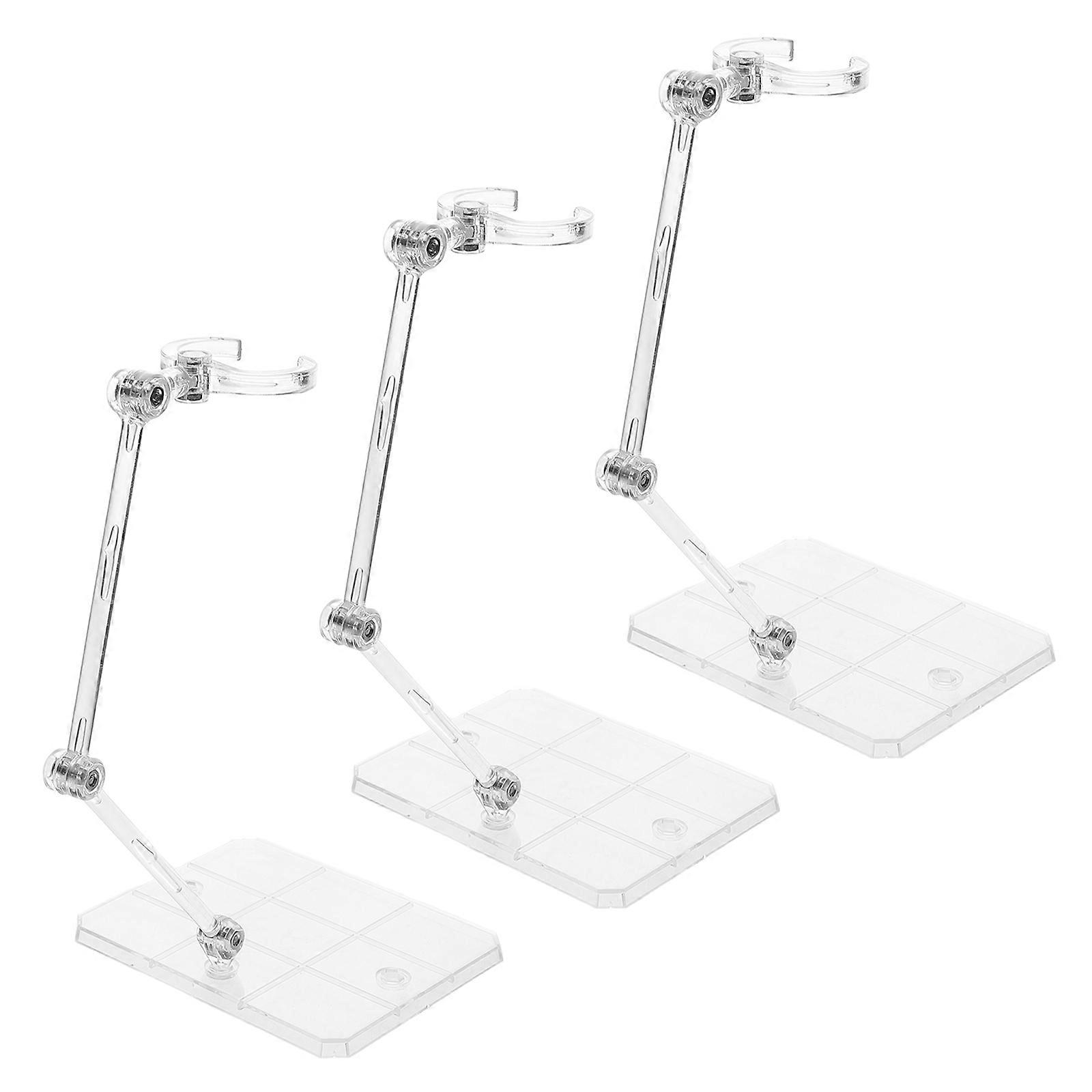Clear Plastic Figure Stand Display for Dolls 3Pcs Set