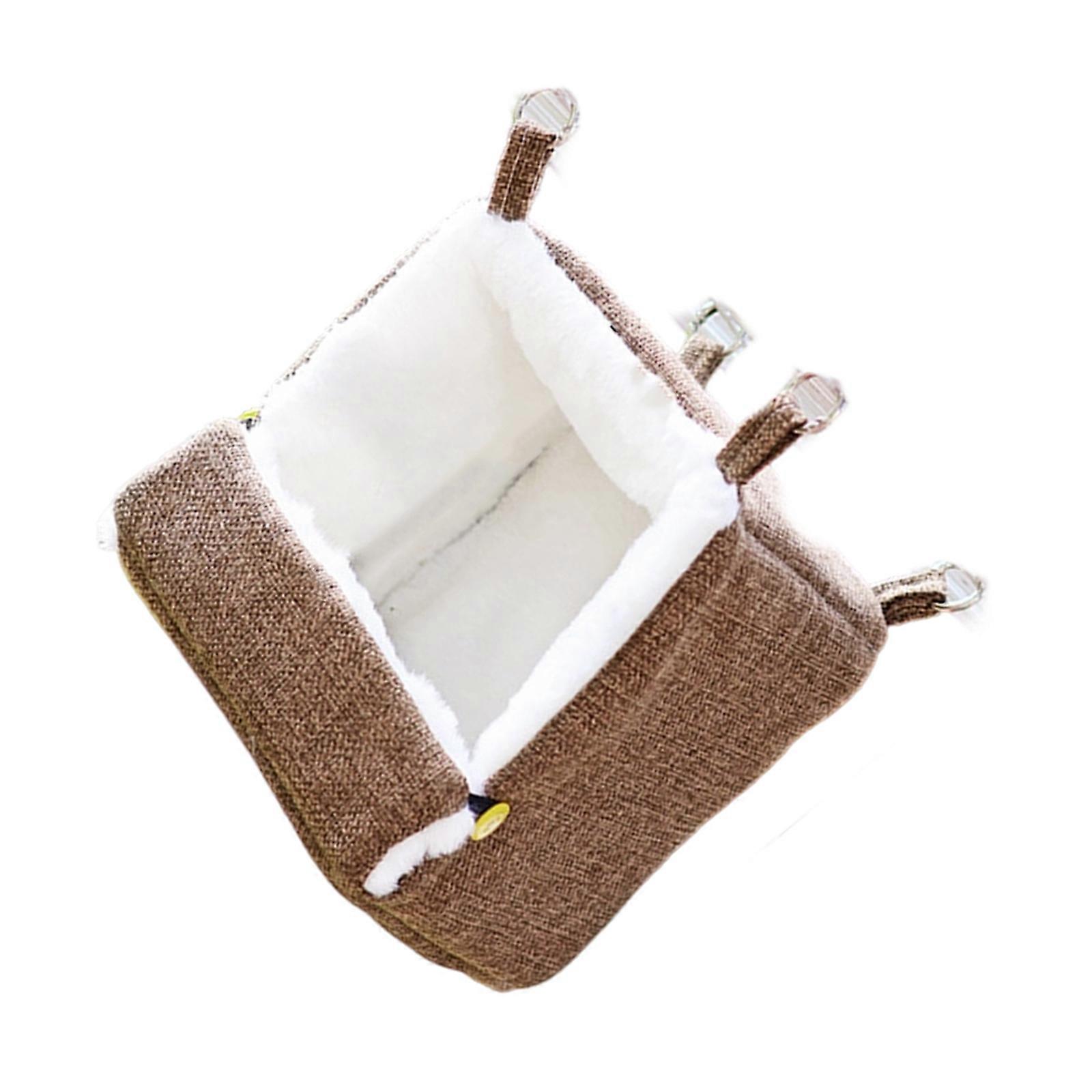 Soft USB Heated Bird Nest Comfortable Hanging House for Parrots with Modifiable Temperature Control Fleece  Pink