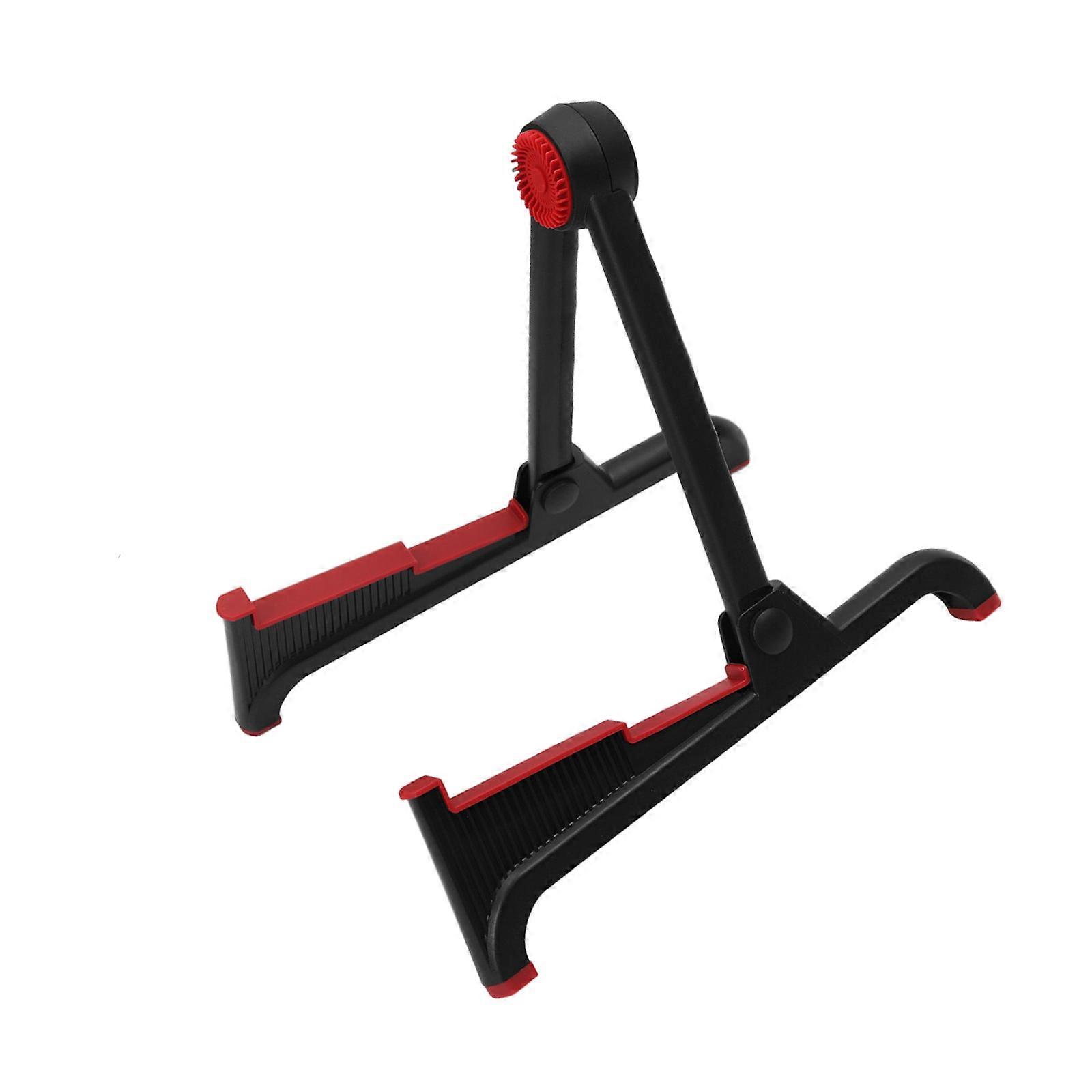 Stable Triangles Guitar Stand Foldable Featuring Light weight Material for Safe Instrument Holding  black red