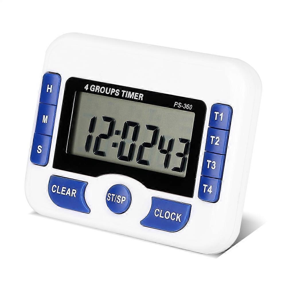 Digital 4-Channel Independent Group Timer Countdown Magnetic Kitchen Cooking Clock, 4-Channel Timer, Countdown Timer