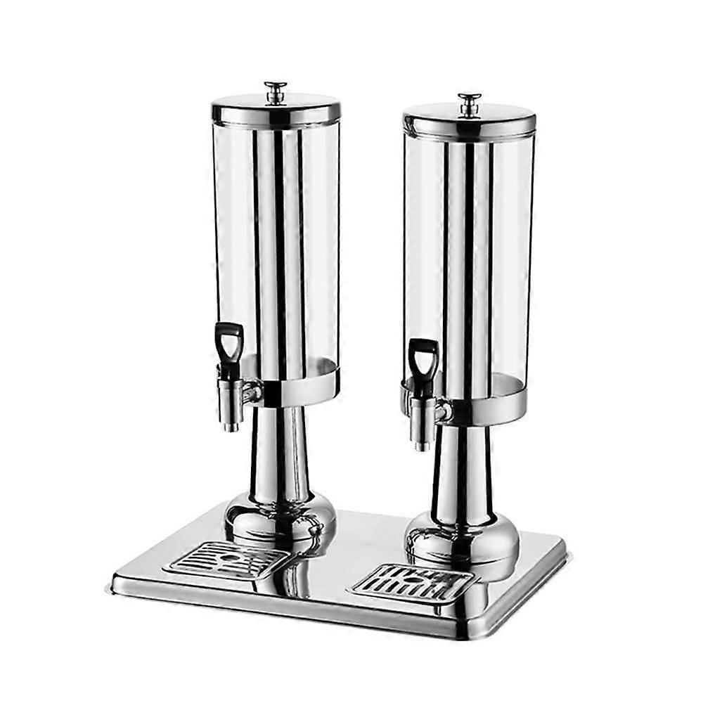 Commercial Beverage Dispenser with Ice Core and Stand for Juice, Water or Punch, 3/6L Large Silver