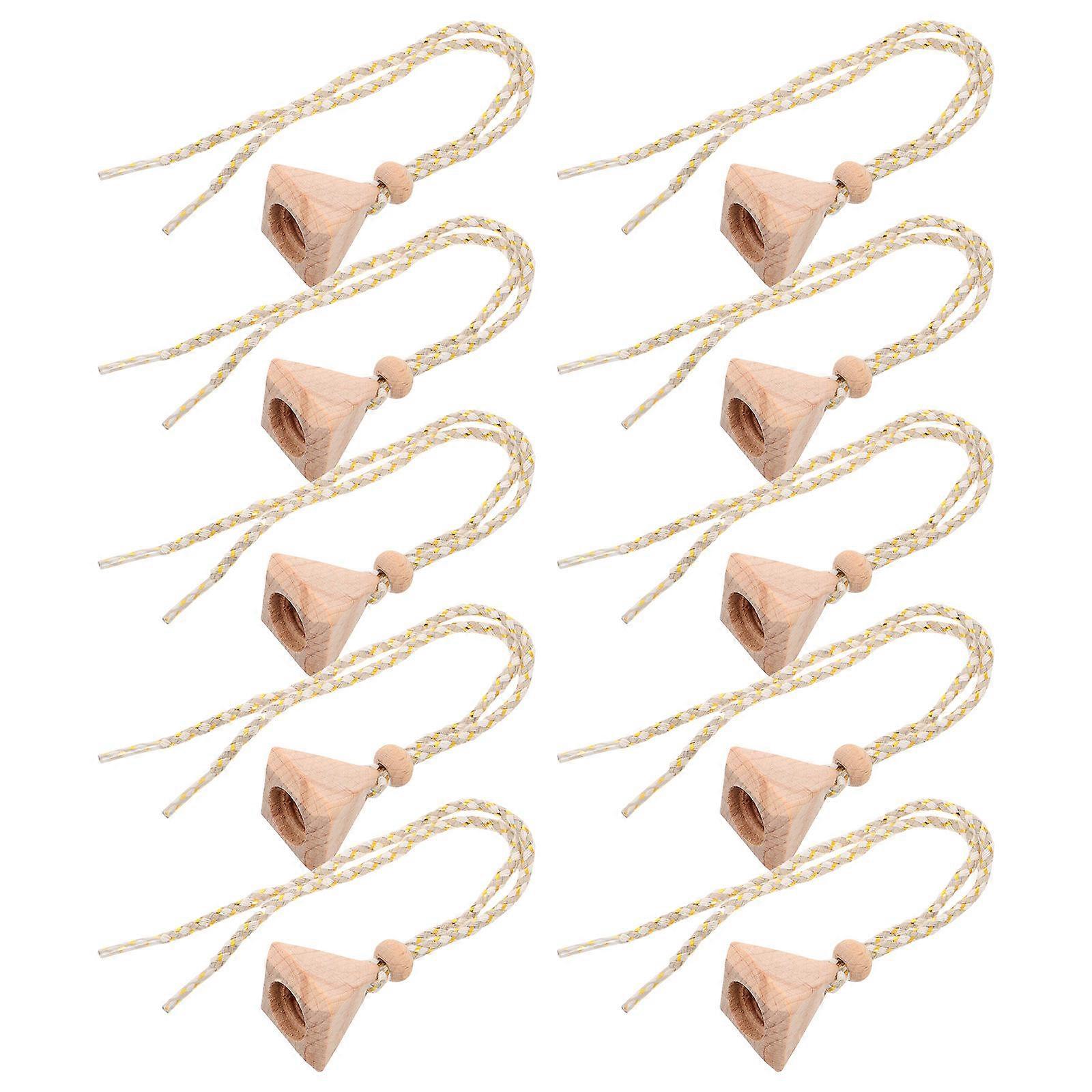 10Pcs Triangle Wooden Essential Oil Diffuser Caps Perfect As Car Hanging Stoppers For Perfume Users Elegant Light