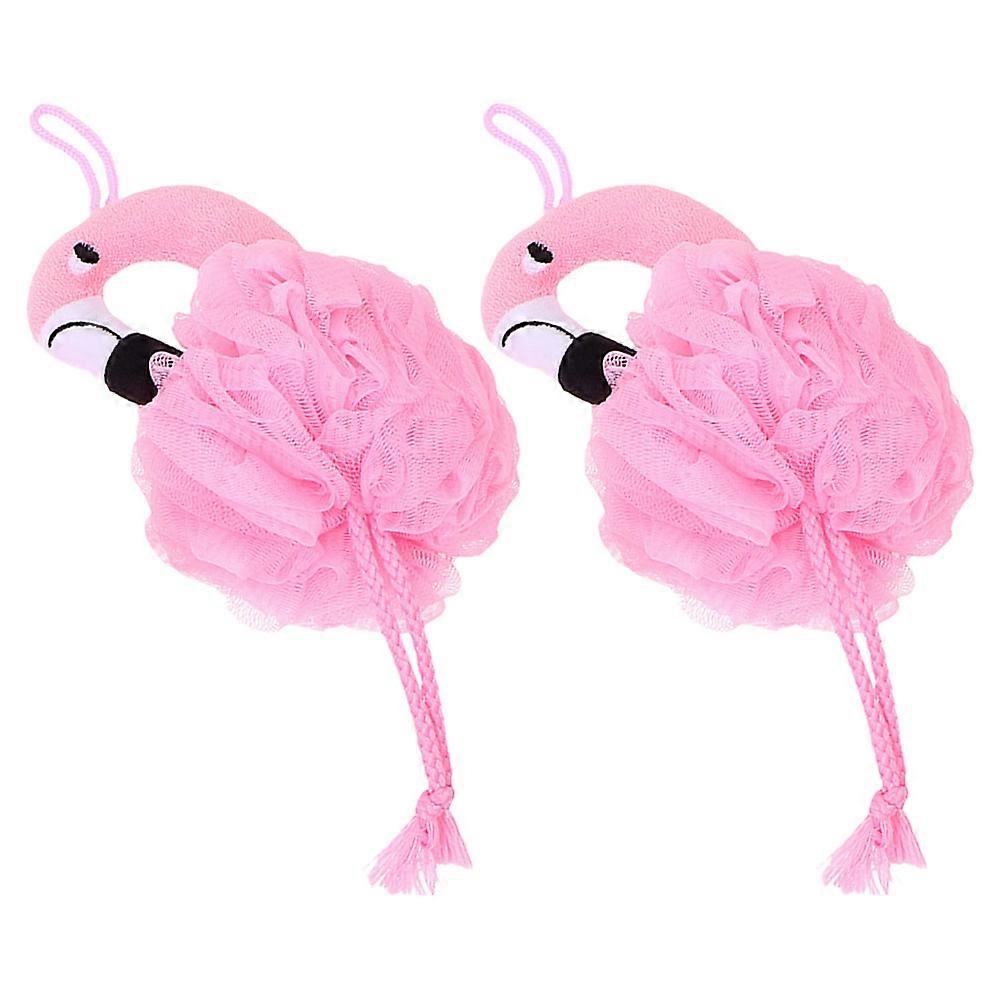 Flamingo Shower Scrubber for Body 2Pcs Bath Ball Exfoliating Tool