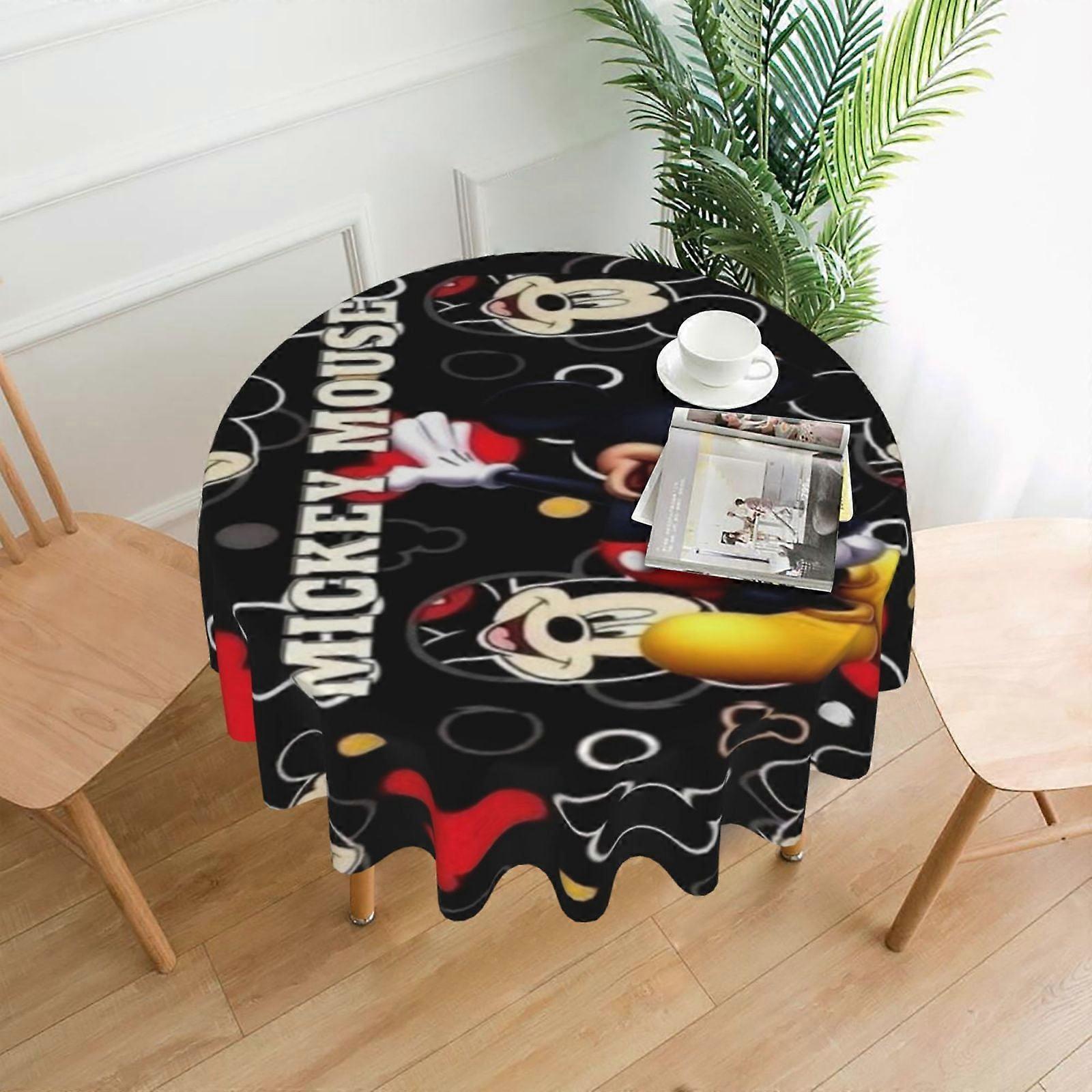 Mickey Mouse Rectangular Tablecloth, Water Resistance Antiwrinkle Spillproof Soft Fabric for Dining Room Parties Holiday Decor 60in