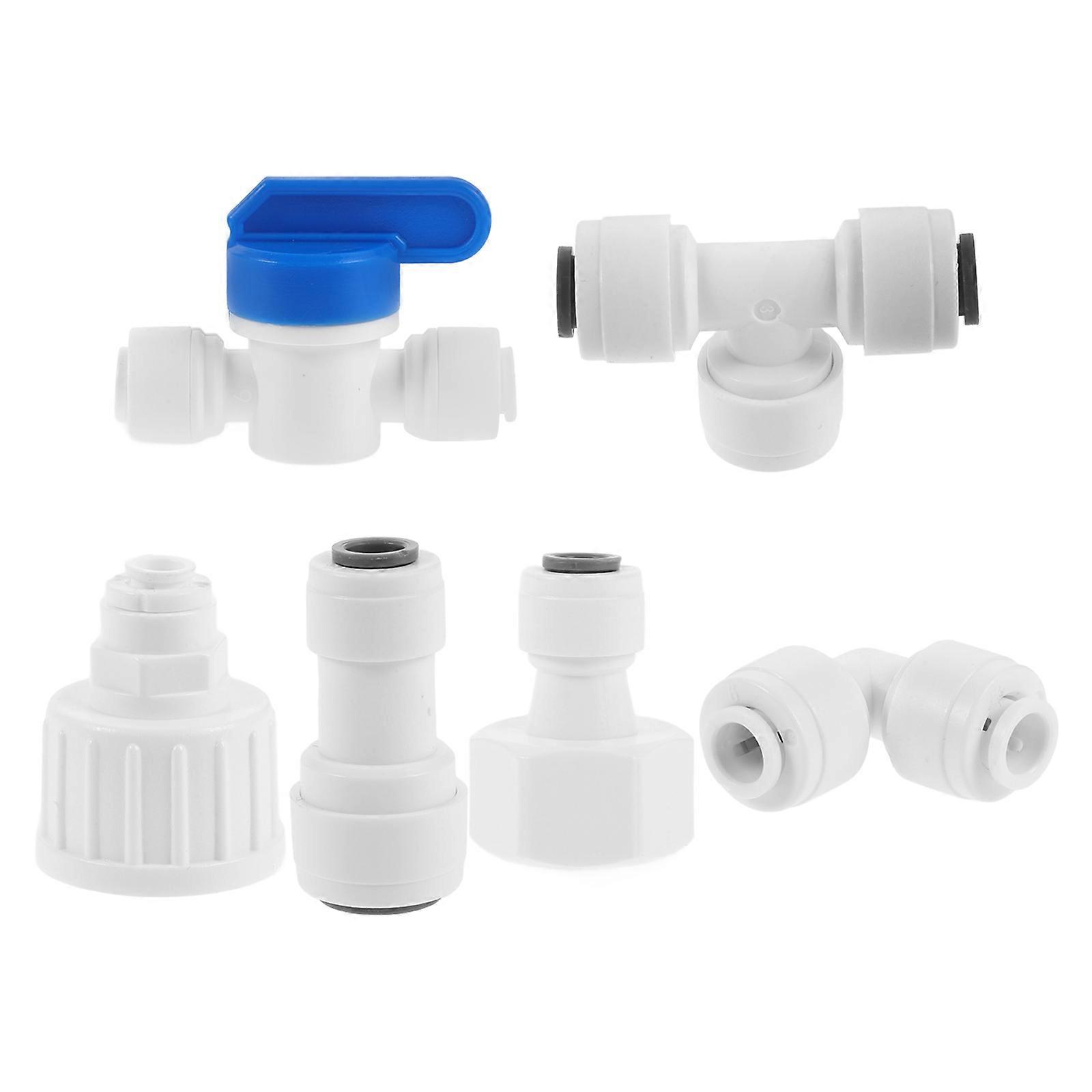 Water Pipe Fittings Hose Quick Connect for Connecting Use 1Set White Plastic