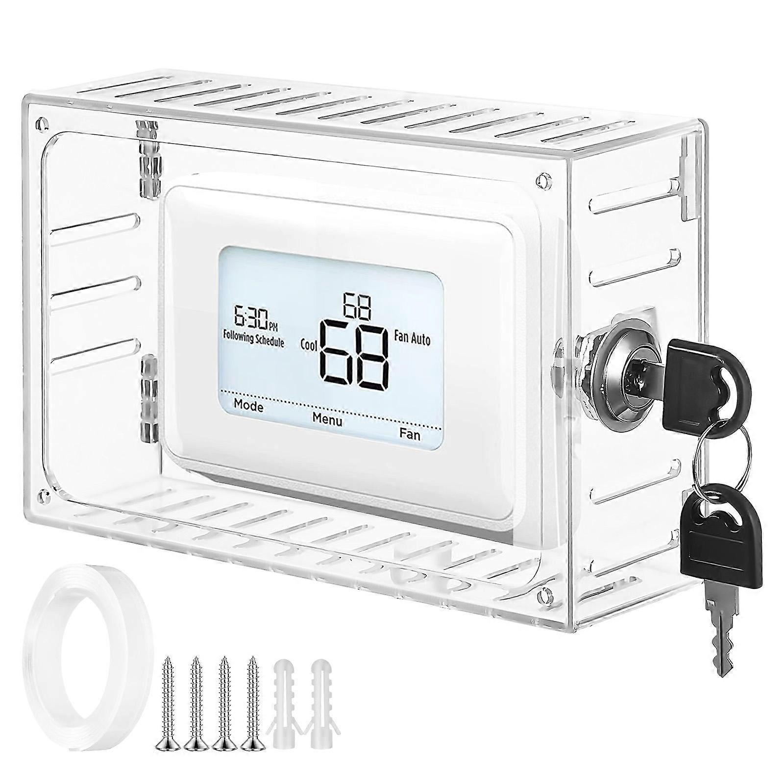 Thermostat Lock Box Transparent Cover with Key for Secure Protection