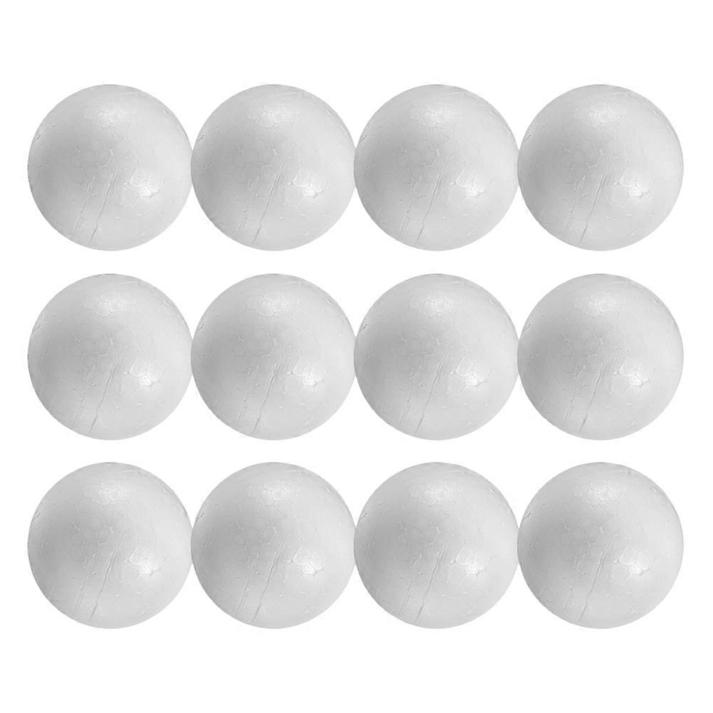 12Pcs Round Foam Ball for Handmade Crafts White Solid Ball for DIY Use