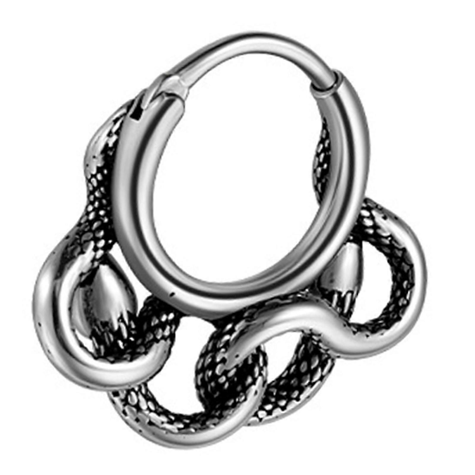 Elegant Punk Inspired Snake Earrings with Striped Detailing Comfortable Earrings Suitable for Adding Edge to Any Outfit