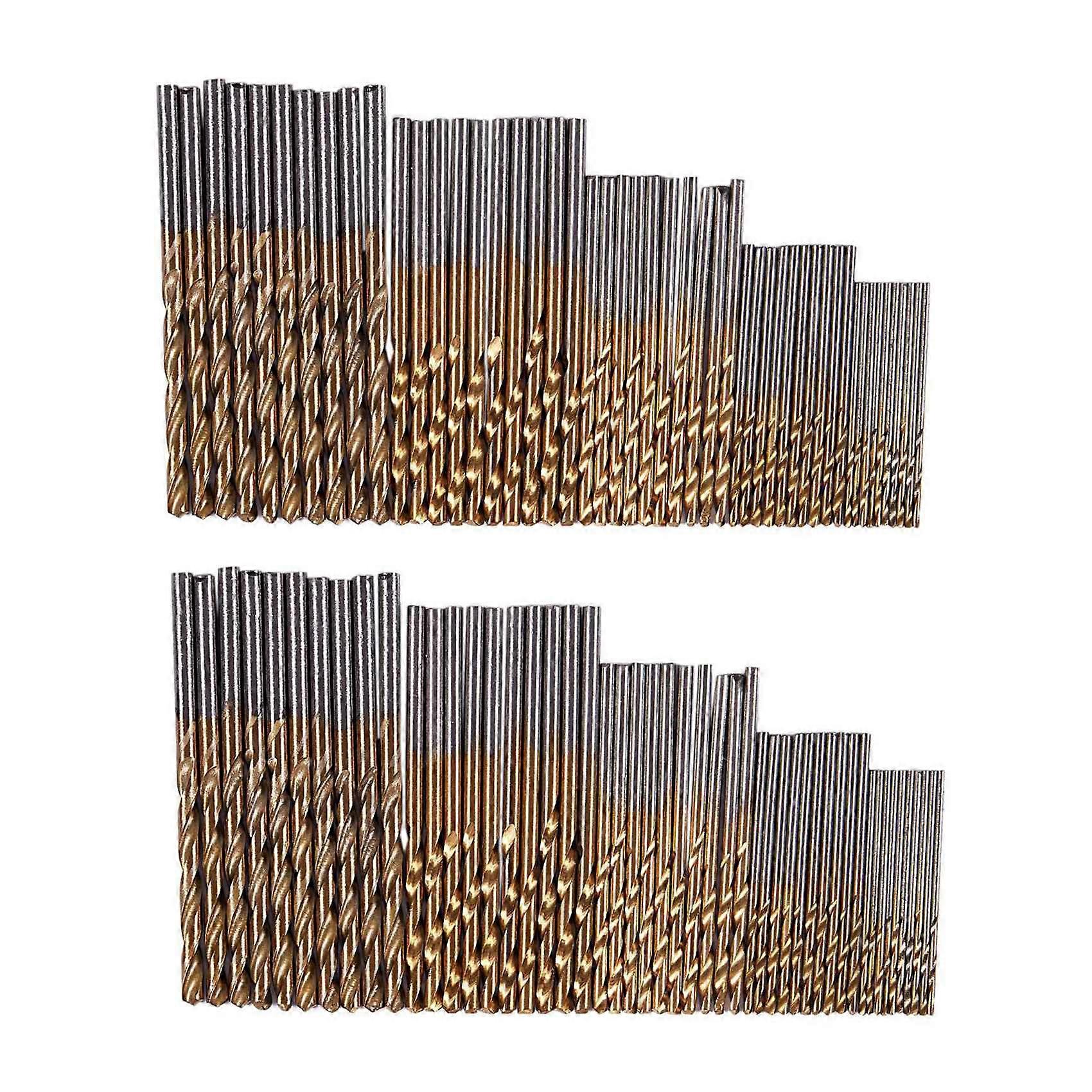 100Pcs 1/1.5/2.0/2.5/3mm Titanium Coated HSS Drill Bit Set