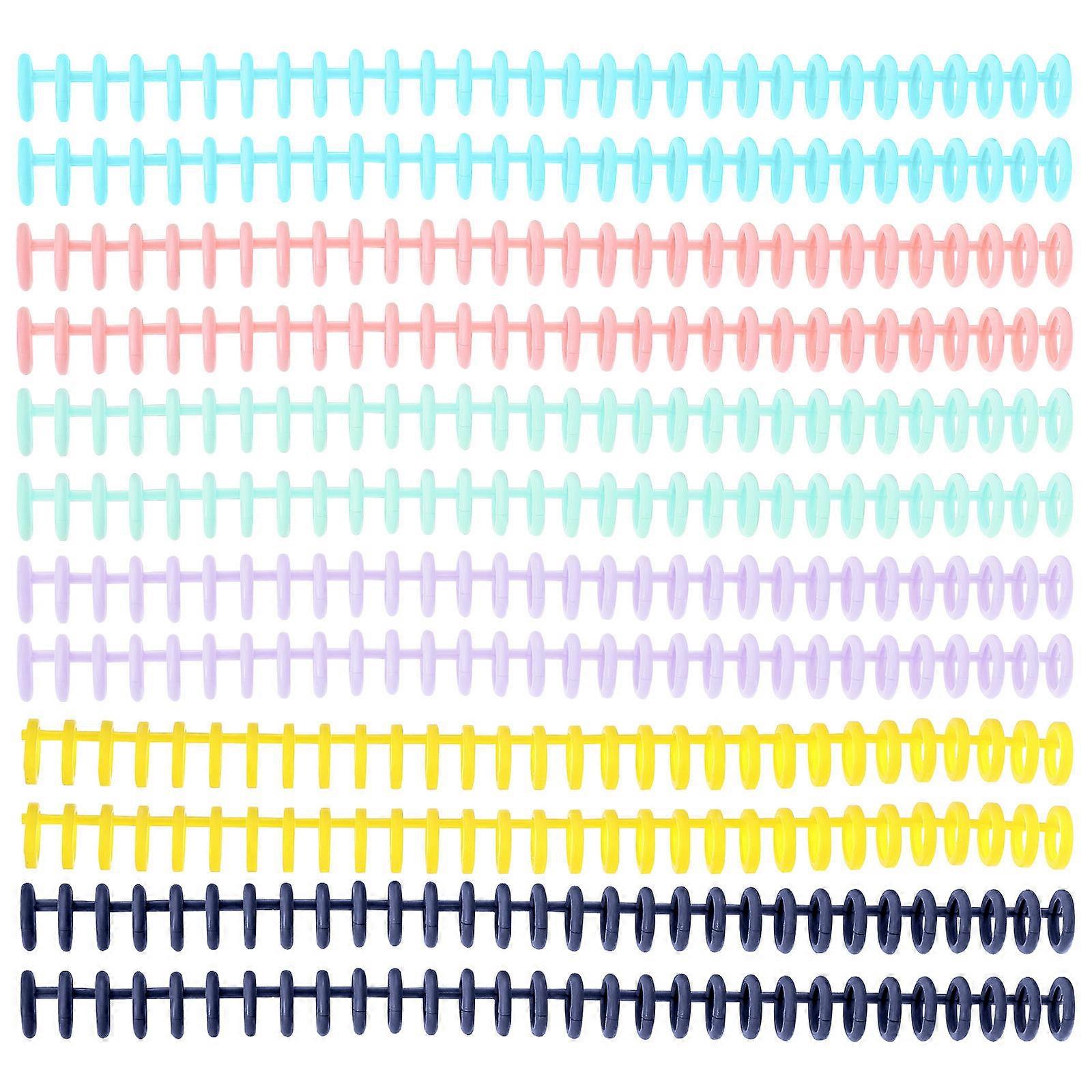 12pcs Plastic Binding Combs Mixed Color Comb Binding Spines Spines Book Binder For Notebook Calendar File Making