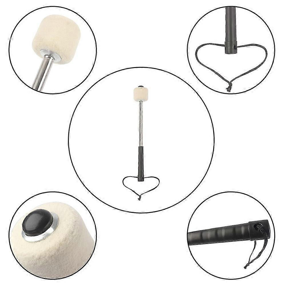 Durable Bass Drum Mallet Drumstick with Wool Felt Head Percussion Marching Band Accessory