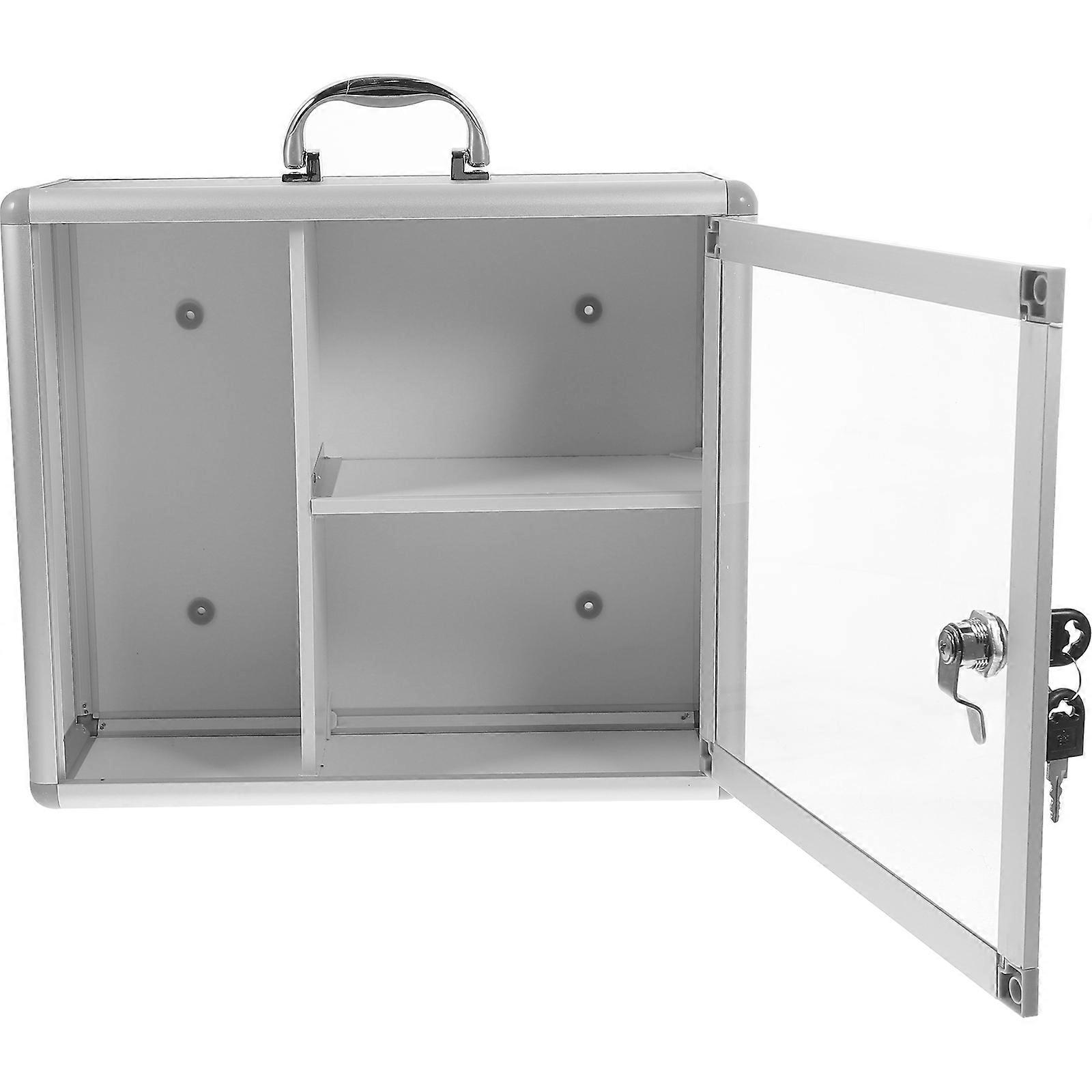 Sturdy Medicine Box Multi-Grid Lockable Container for Household Use 2Pcs