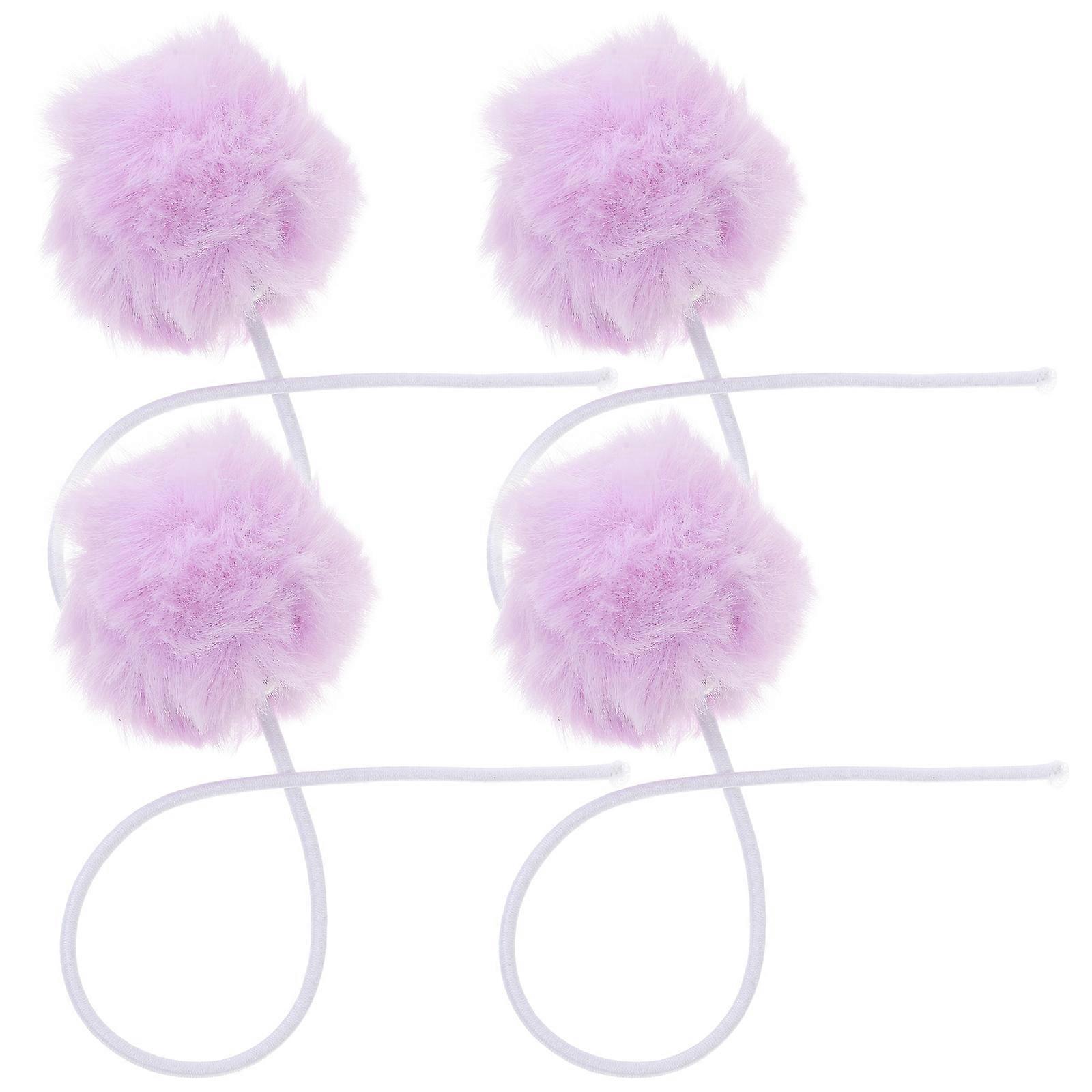 Cat Hangings Toy Plush Ball with Bell for Interactive Play 4Pcs