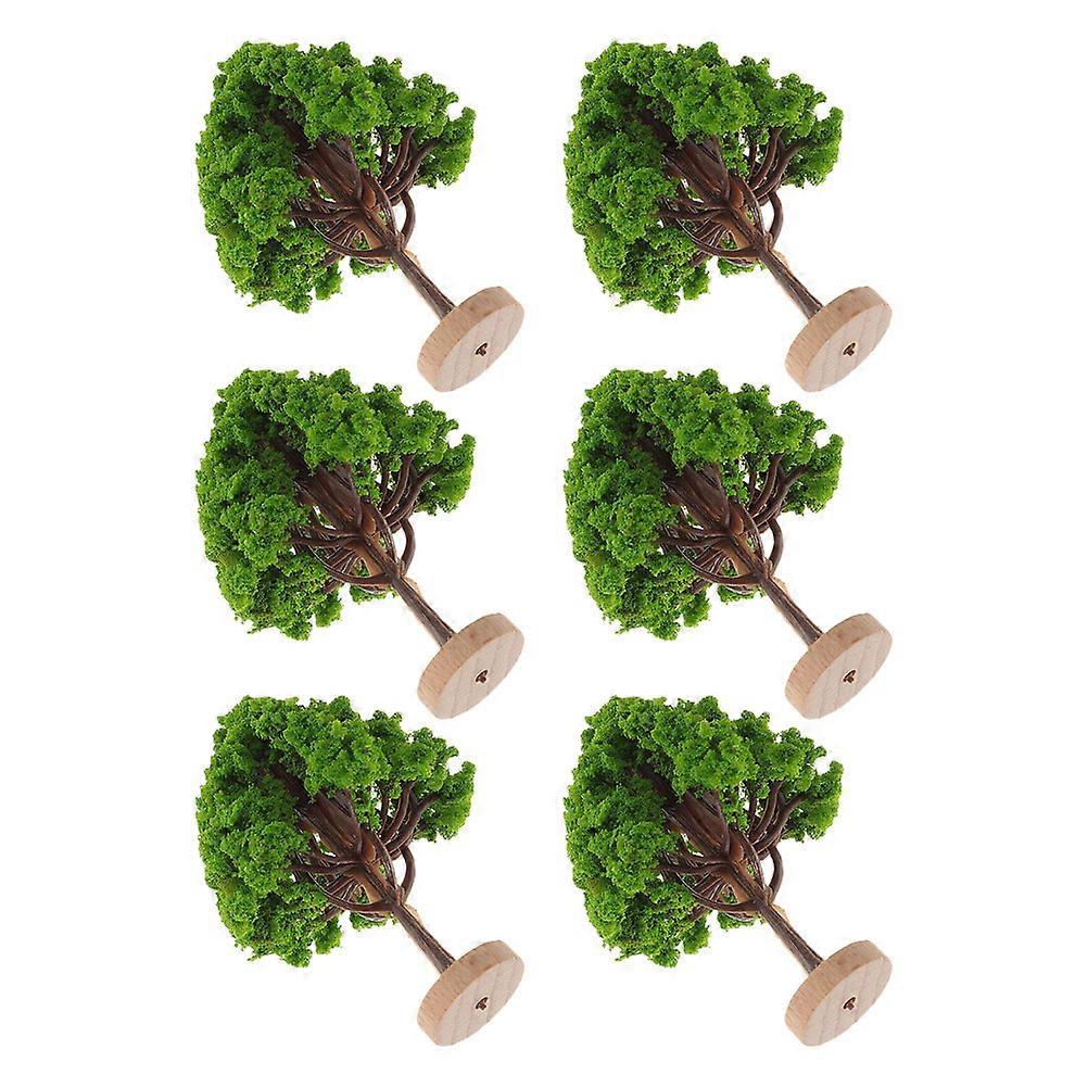 Decorative Miniature Street Trees 6Pcs Plastic Simulation Tree Models