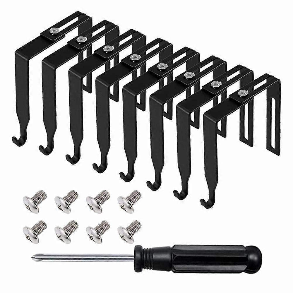Cubicle Hangers Universal Partition Hanger Set Metal Black Cubicle Hooks Door Mirror Hanger Cubicle Wall Hooks 8Pcs